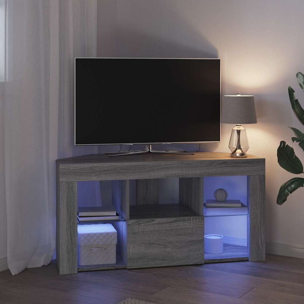 Meuble TV LED d'Angle Gris Sonoma 105 x 40 x 68 cm - XIOS