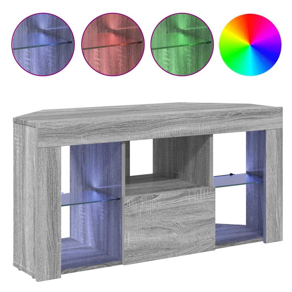 Meuble TV LED d'Angle Gris Sonoma 105 x 40 x 68 cm - XIOS