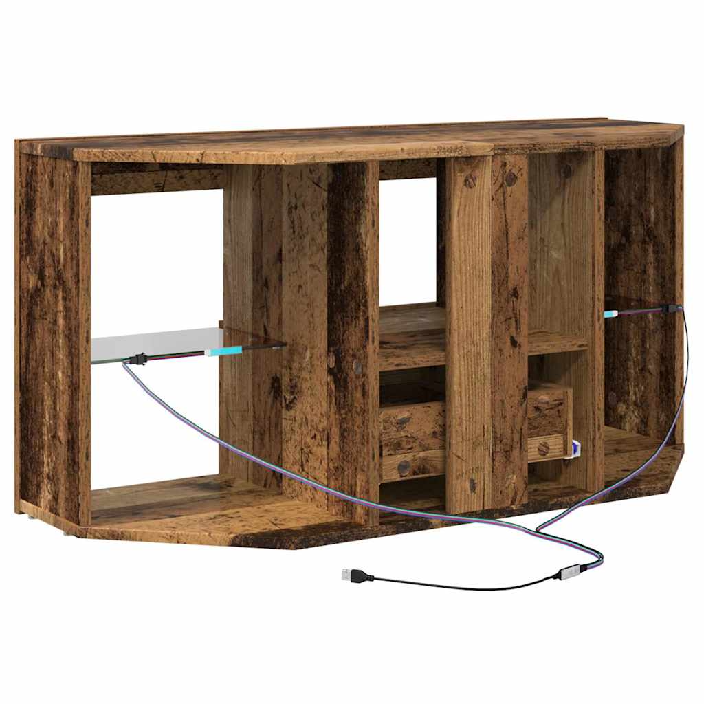 Meuble TV LED d'Angle Bois Ancien 105 x 40 x 68 cm - XIOS