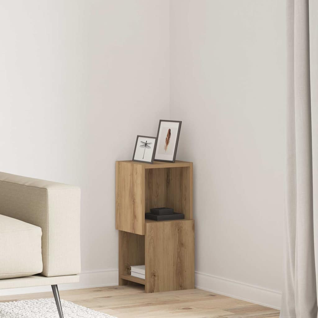 Meuble d'angle Blanc 25,5x25x55cm Bois d'ingénierie - XIOS