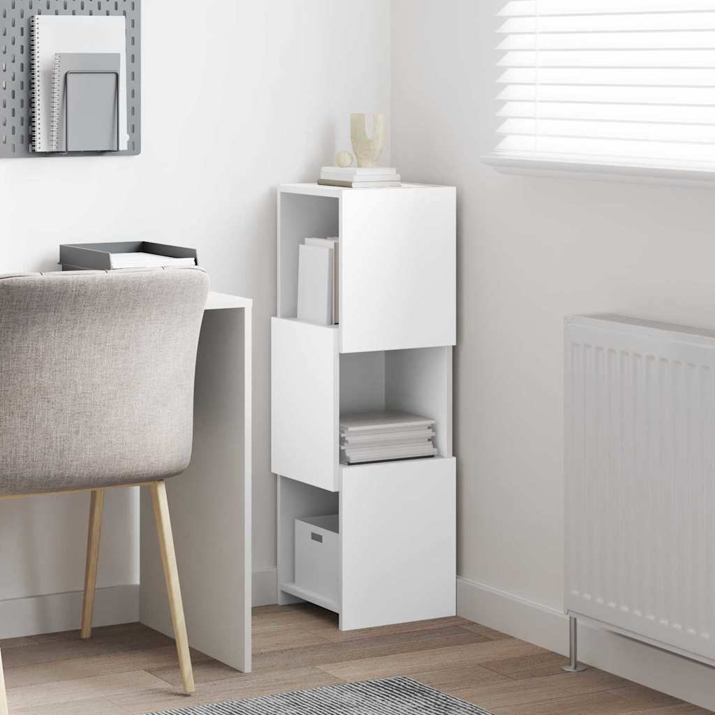 Meuble d'angle Blanc 30,5x30x95cm Bois d'ingénierie - XIOS