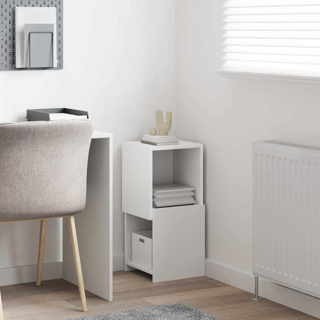 Meuble d'angle Blanc 30,5x30x65cm Bois d'ingénierie - XIOS