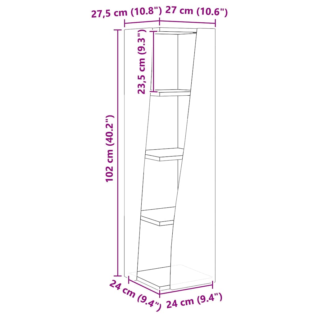 Meuble d'angle Blanc 27,5x27x102cm Bois d'ingénierie - XIOS