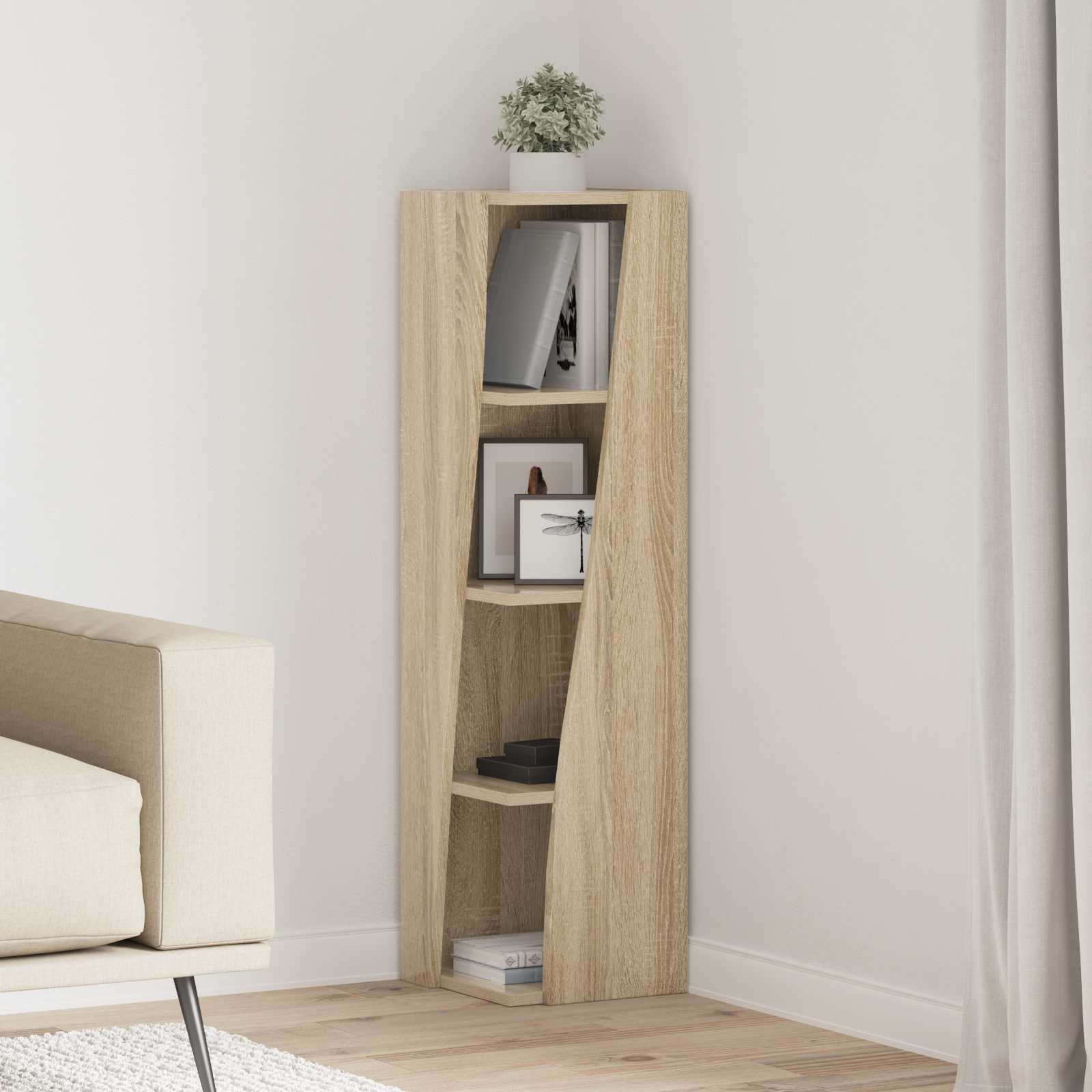 Meuble d'angle Chêne Sonoma 27,5x27x102cm Bois d'ingénierie