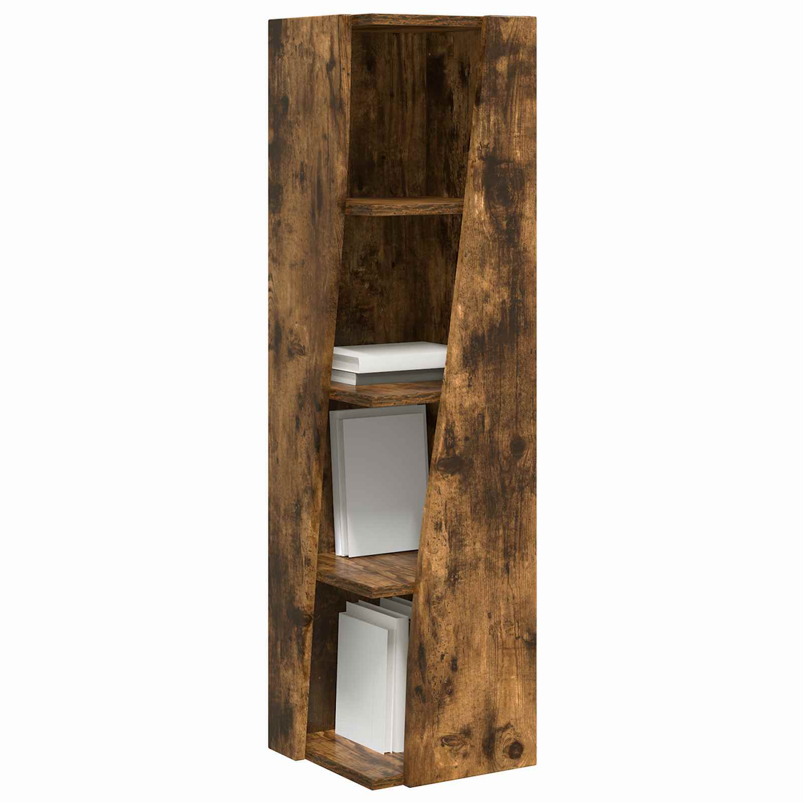 Meuble d'angle Chêne fumé 27,5x27x102cm Bois d'ingénierie