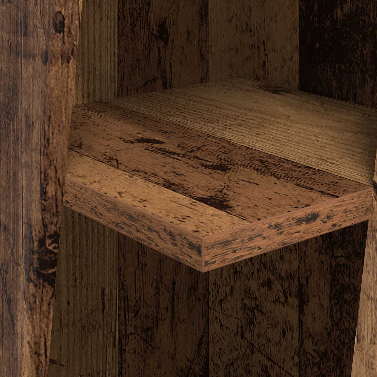 Meuble d'angle Bois ancien 27,5x27x102cm Bois d'ingénierie