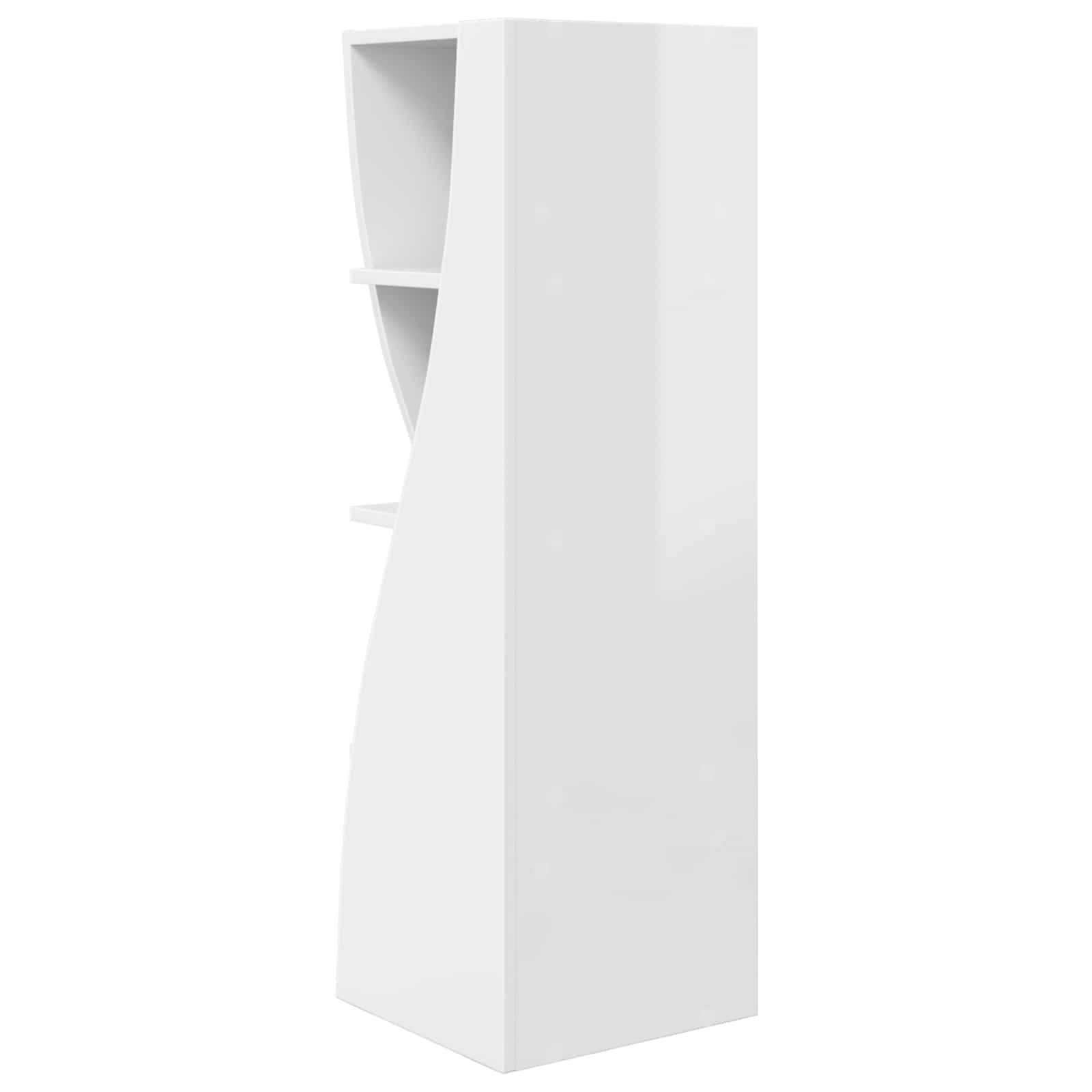 Meuble d'angle Blanc brillant 32x32x102cm Bois d'ingénierie