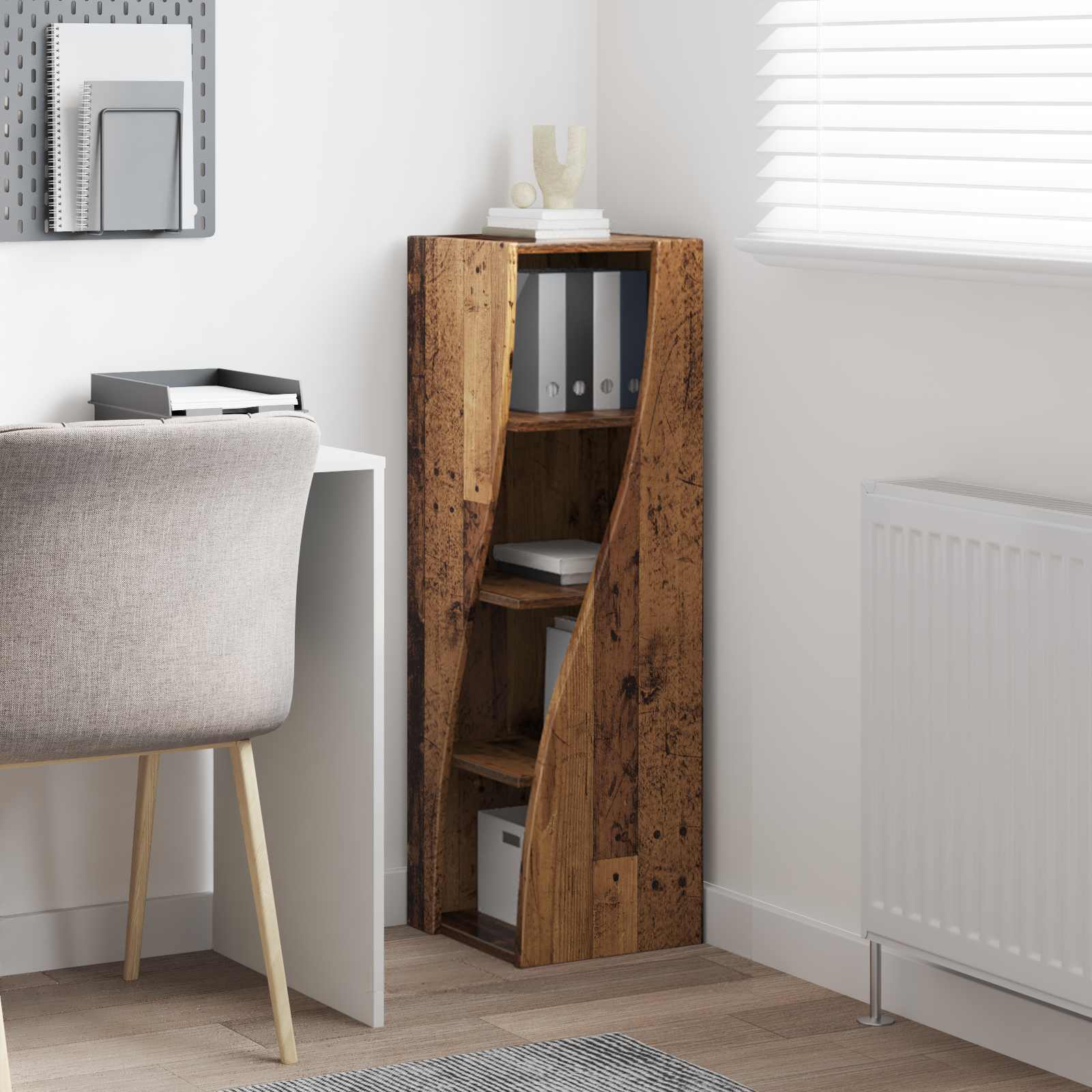 Meuble d'angle Bois ancien 32x32x102cm Bois d'ingénierie
