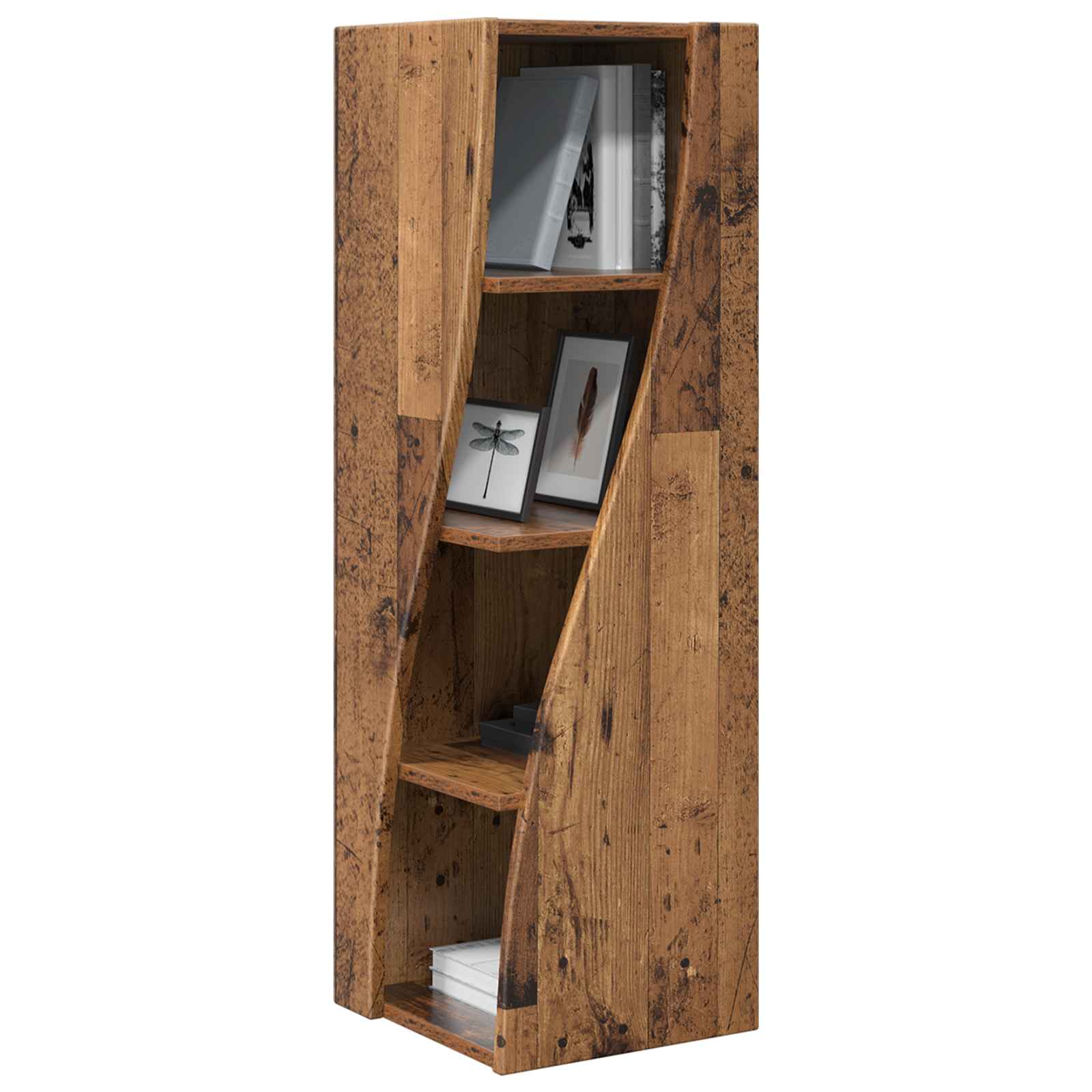 Meuble d'angle Bois ancien 32x32x102cm Bois d'ingénierie