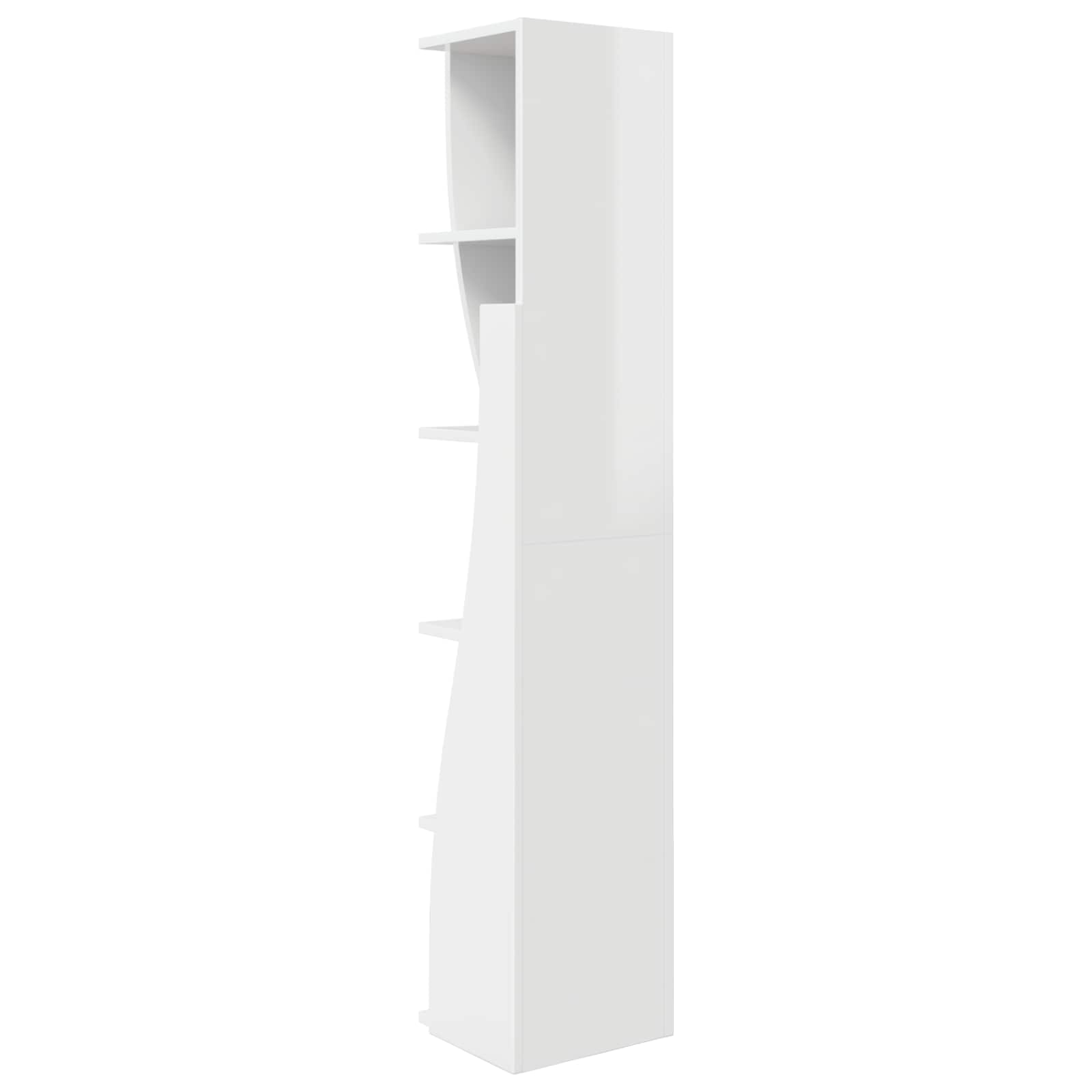Meuble d'angle 27,5x27x140cm Bois d'ingénierie Blanc brillant