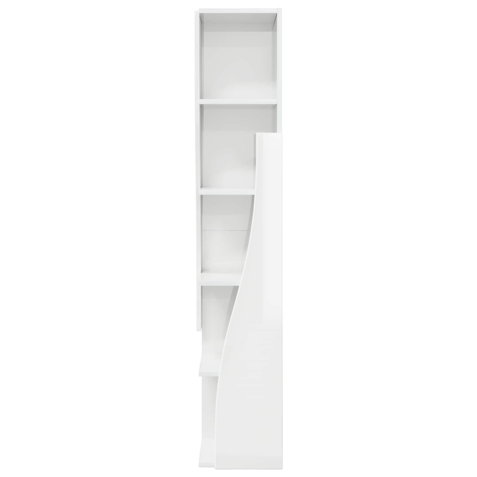 Meuble d'angle 27,5x27x140cm Bois d'ingénierie Blanc brillant