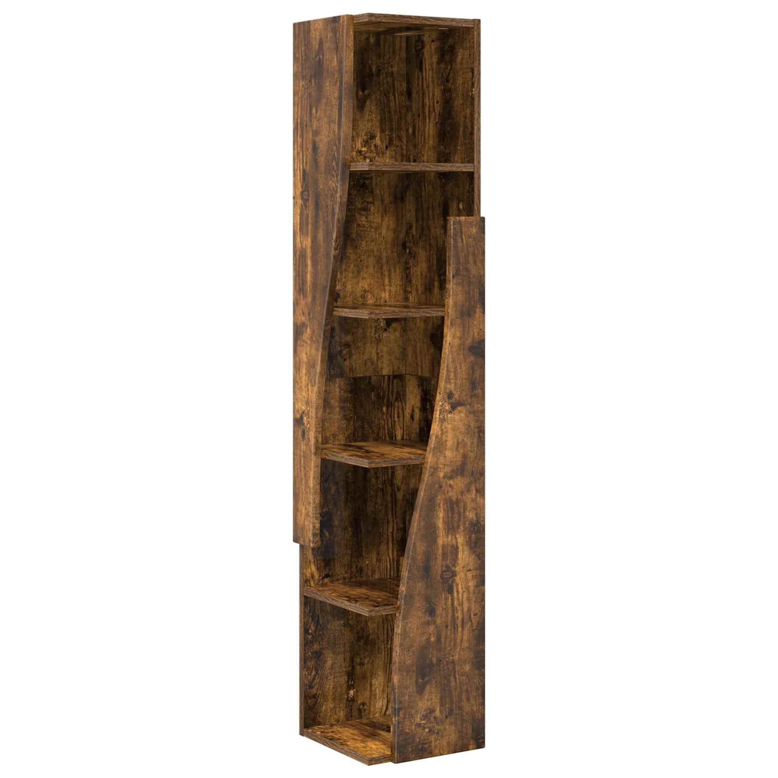 Meuble d'angle 27,5x27x140cm Bois d'ingénierie Chêne fumé - XIOS