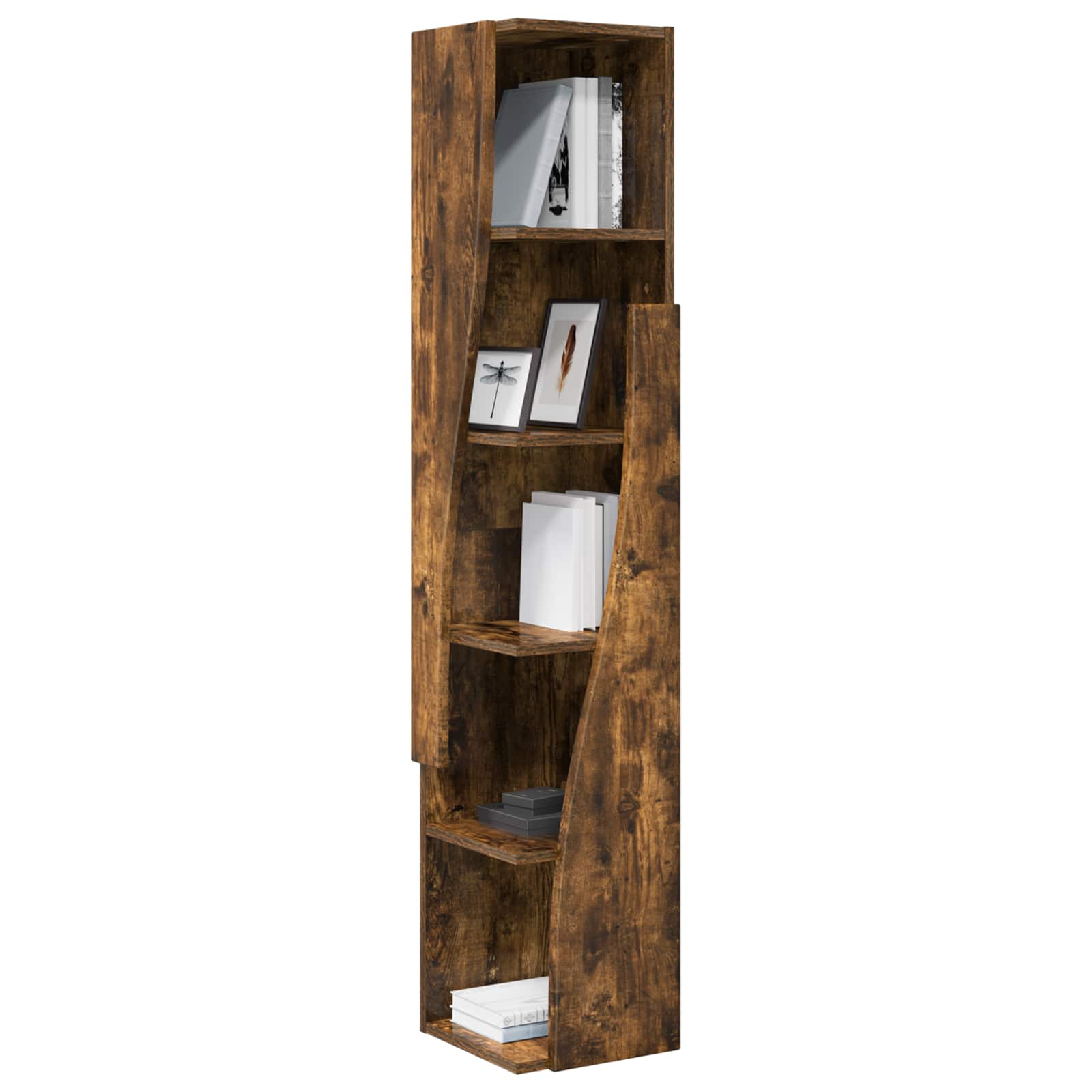 Meuble d'angle 27,5x27x140cm Bois d'ingénierie Chêne fumé - XIOS