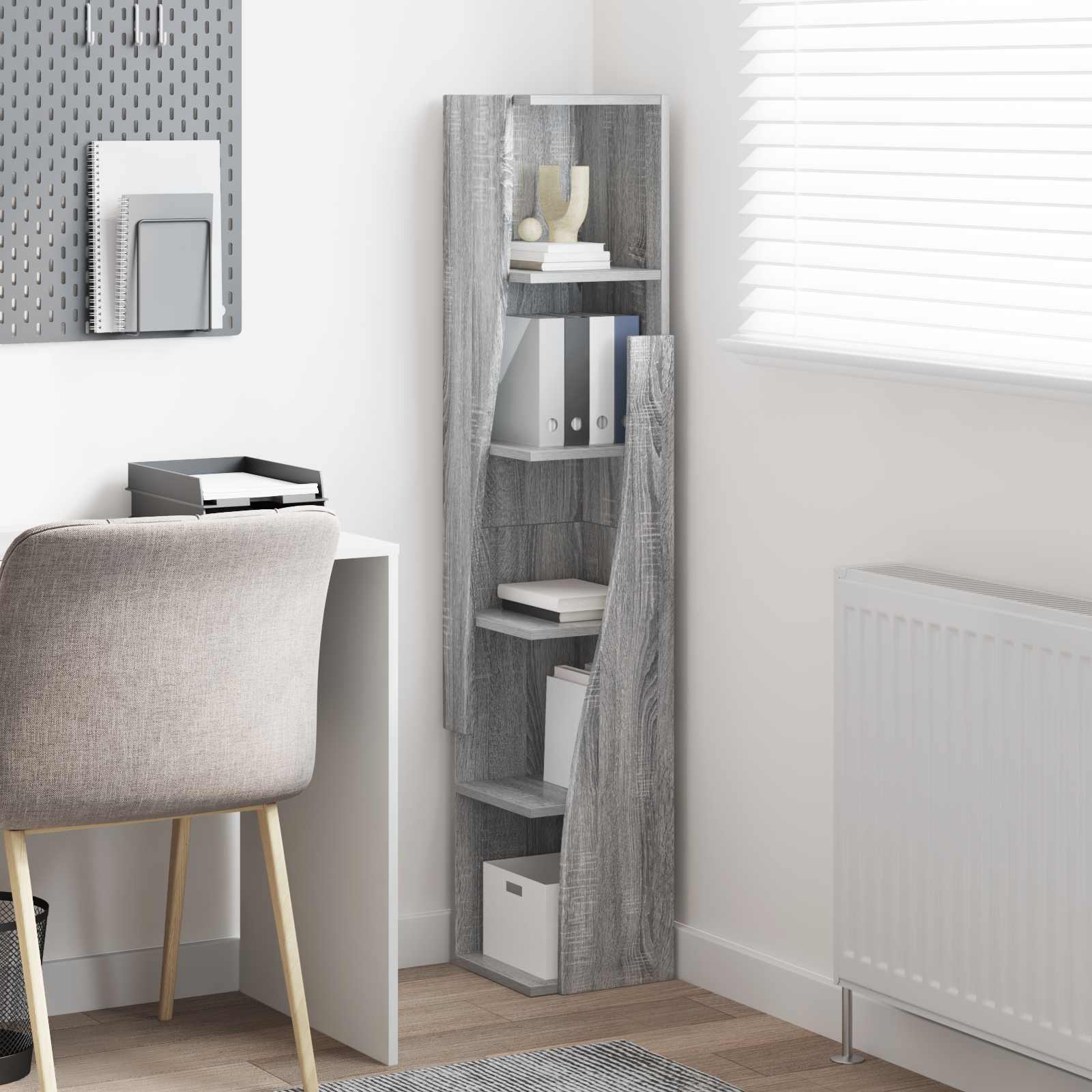 Meuble d'angle 27,5x27x140cm Bois d'ingénierie Gris Sonoma