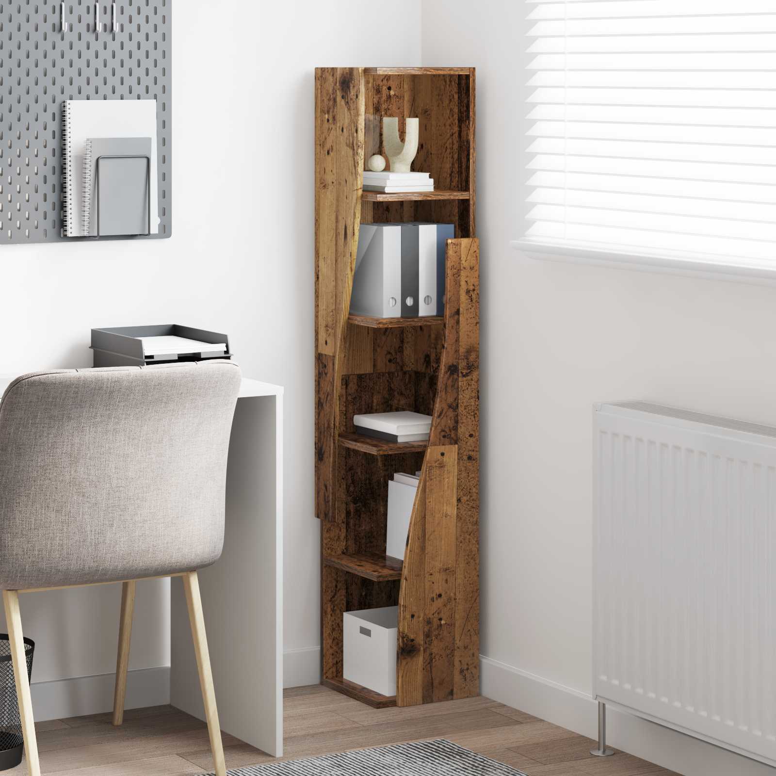 Meuble d'angle 27,5x27x140cm Bois d'ingénierie Bois ancien - XIOS