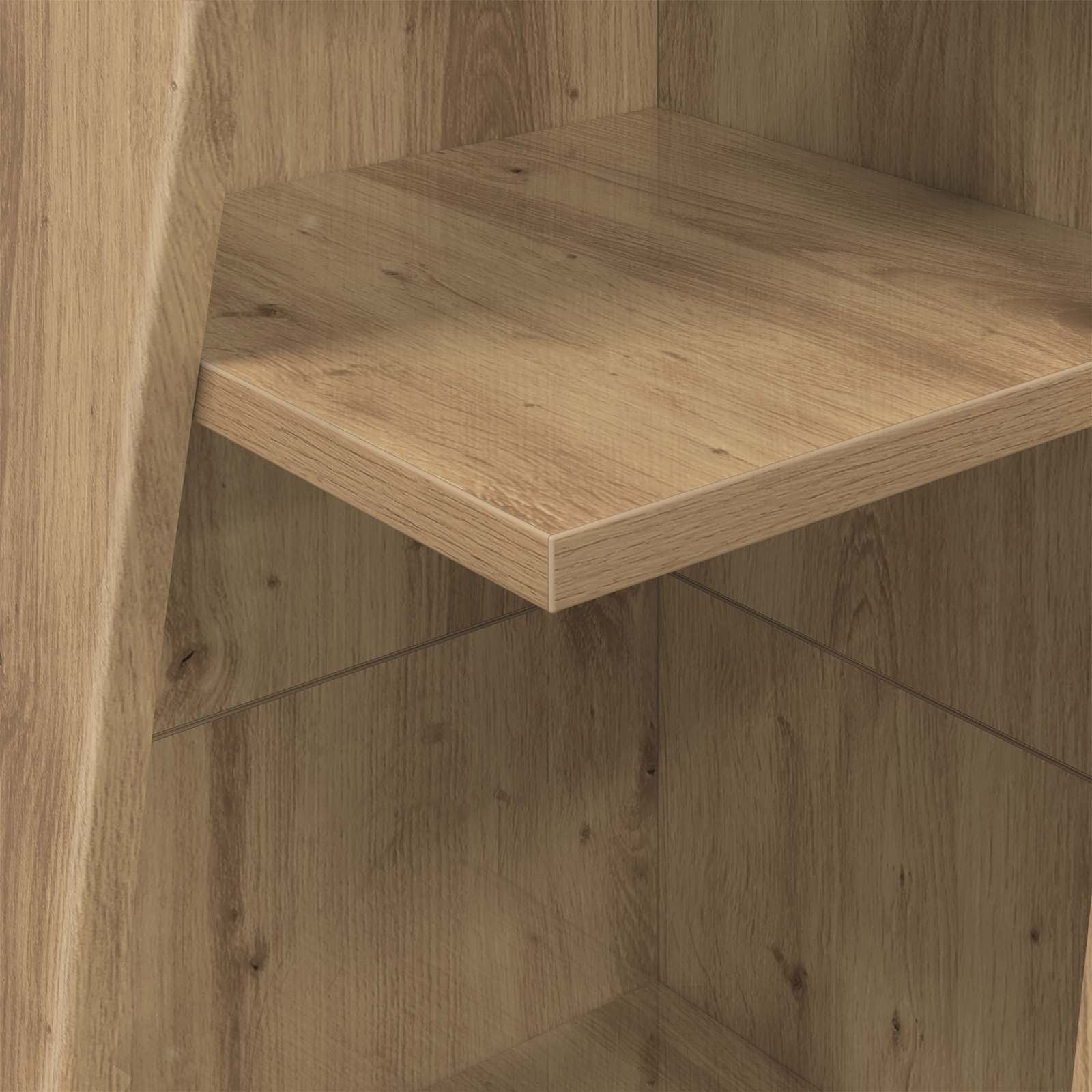 Meuble d'angle 27,5x27x140cm Bois d'ingénierie Chêne artisanal - XIOS