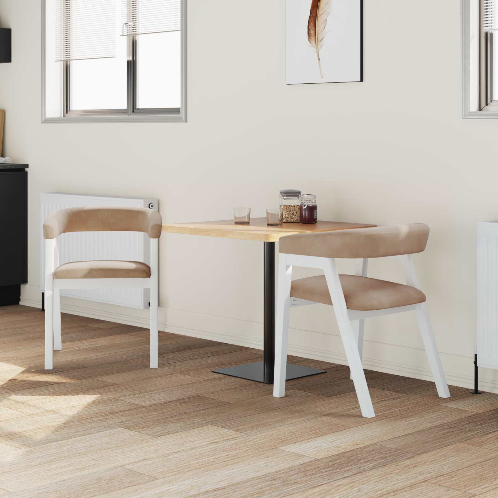 Chaises de salle à manger 2 pcs Blanc 54 x 57 x 73 cm - XIOS