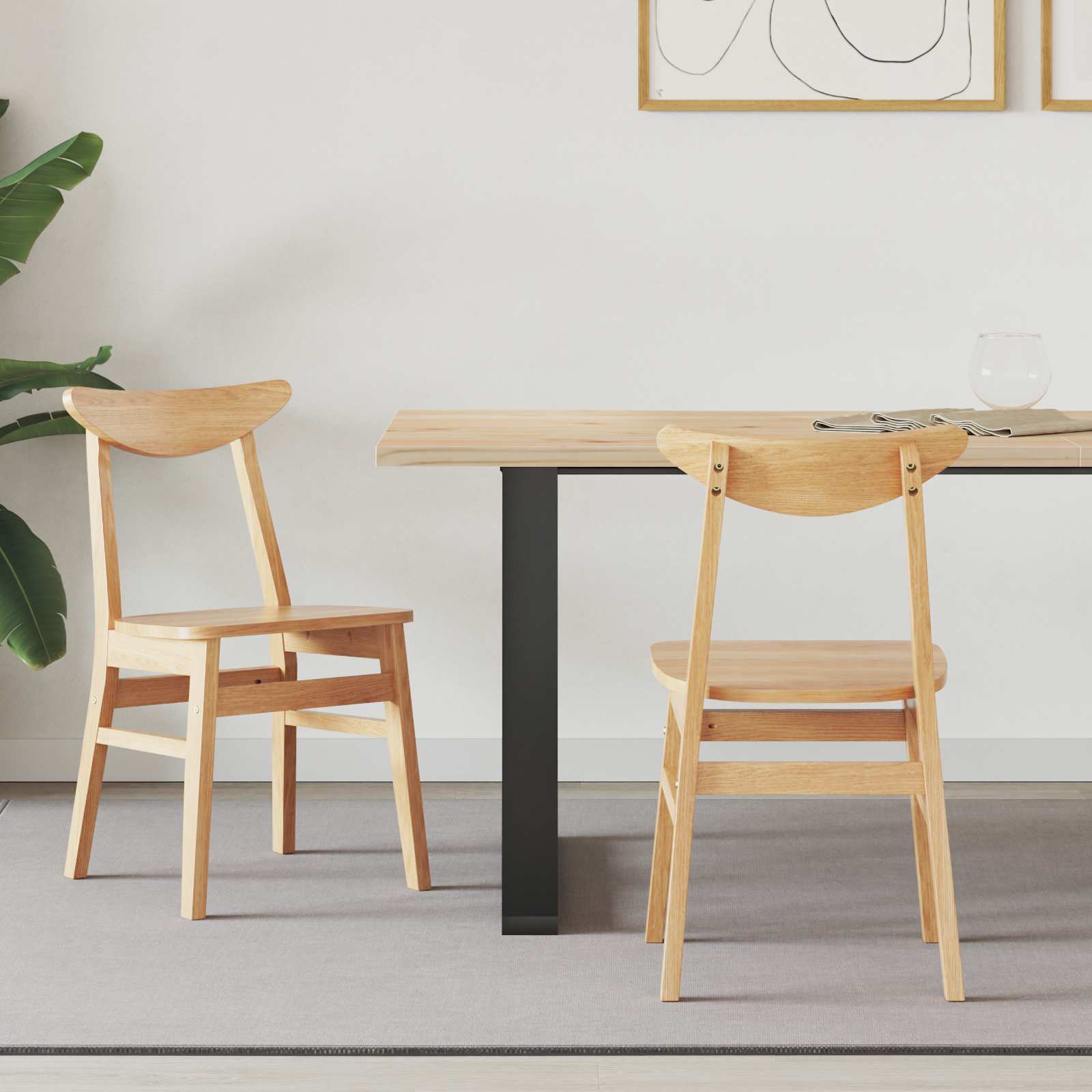 Chaises de salle à manger 2 pcs Naturel 42 x 47.5 x 81 cm - XIOS