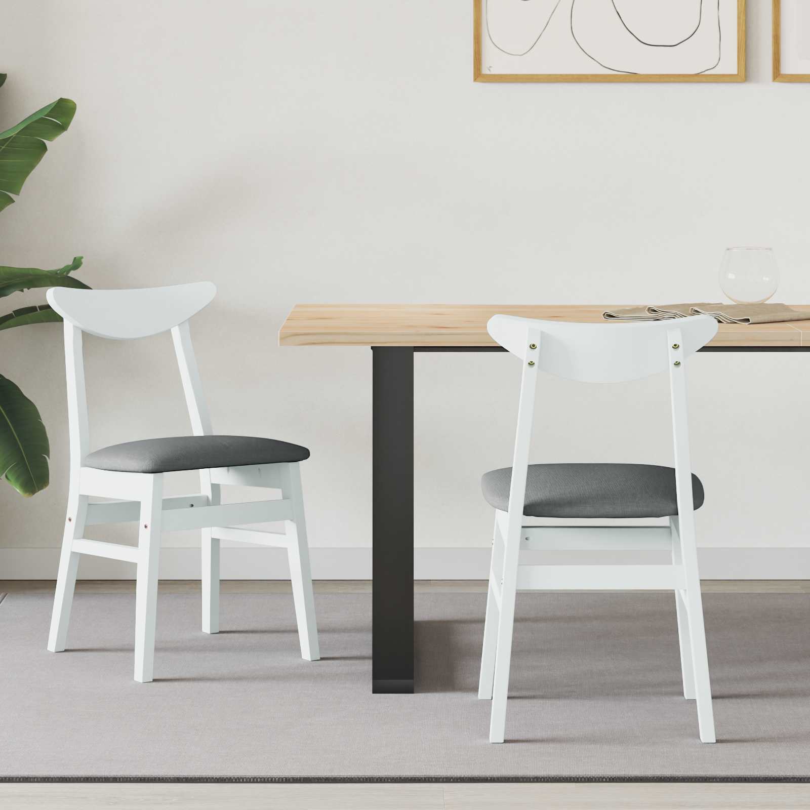 Chaises de salle à manger 2 pcs Blanc 42 x 47.5 x 81 cm - XIOS