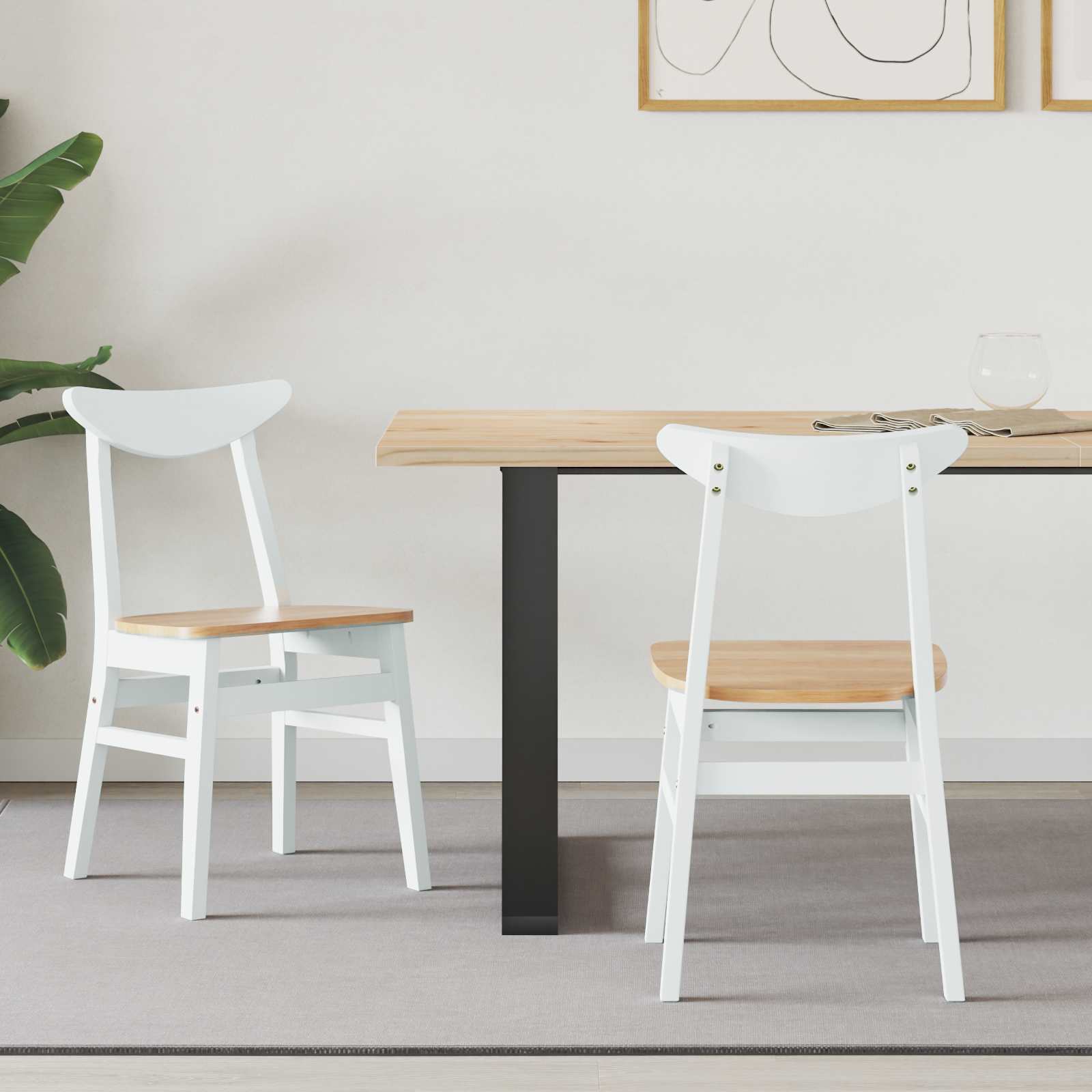 Chaises de salle à manger 2 pcs Blanc 42 x 47.5 x 81 cm - XIOS