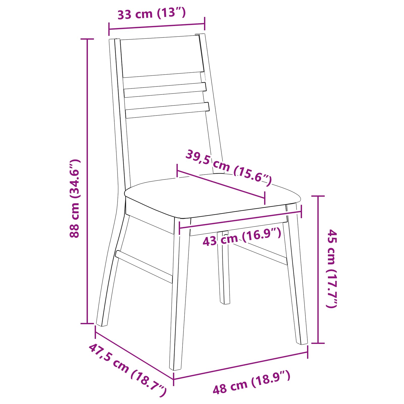 Chaises de salle à manger 2 pcs Marron Clair 43 x 54 x 89 cm - XIOS