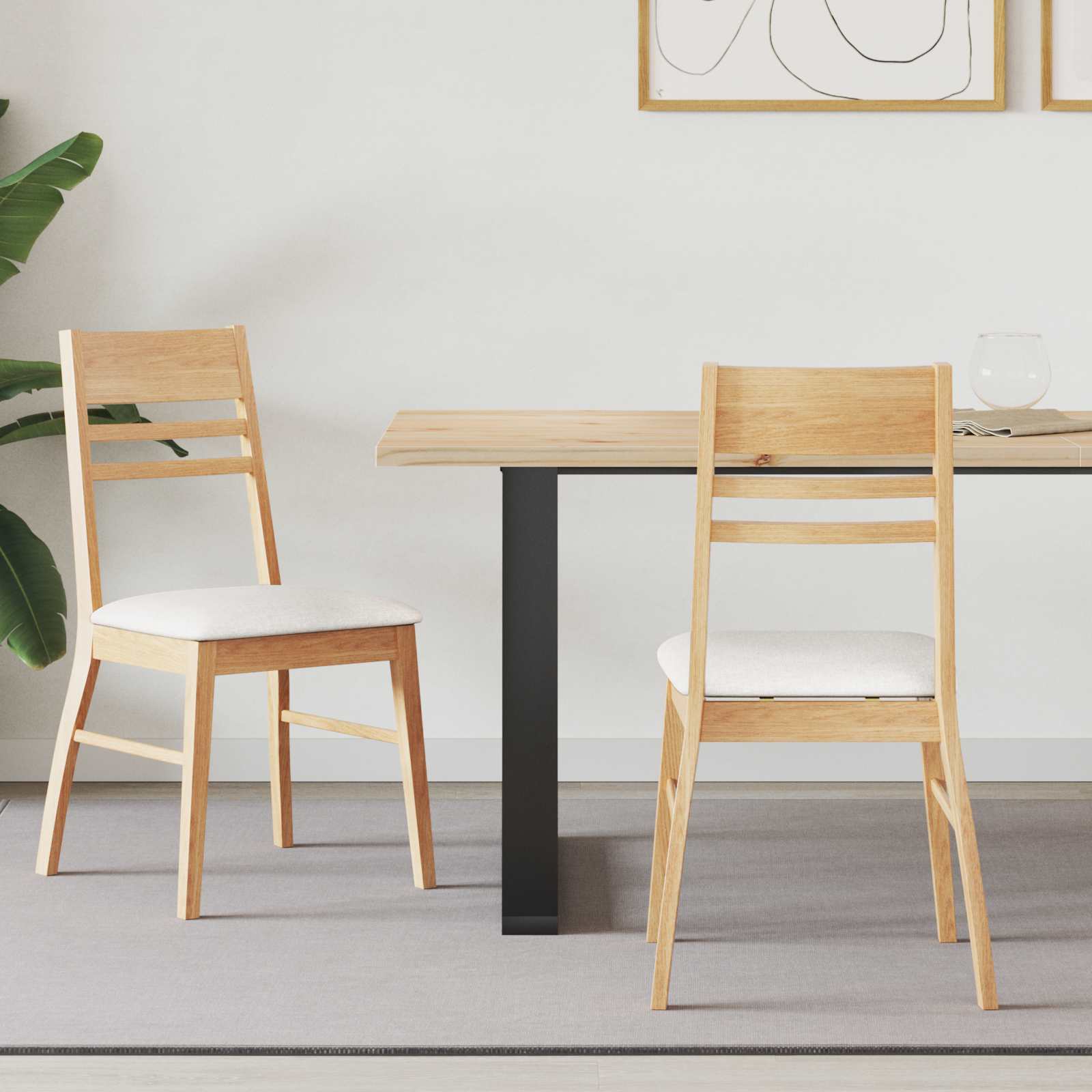 Chaises de salle à manger 2 pcs Naturel 43 x 54 x 89 cm - XIOS