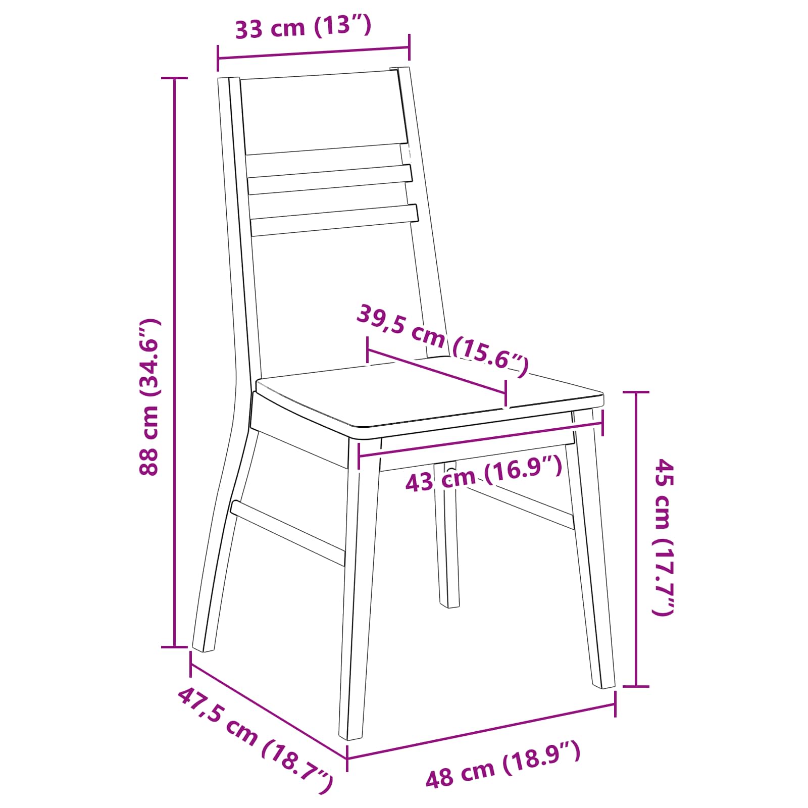 Chaises de salle à manger 2 pcs Blanc 43 x 54 x 89 cm - XIOS