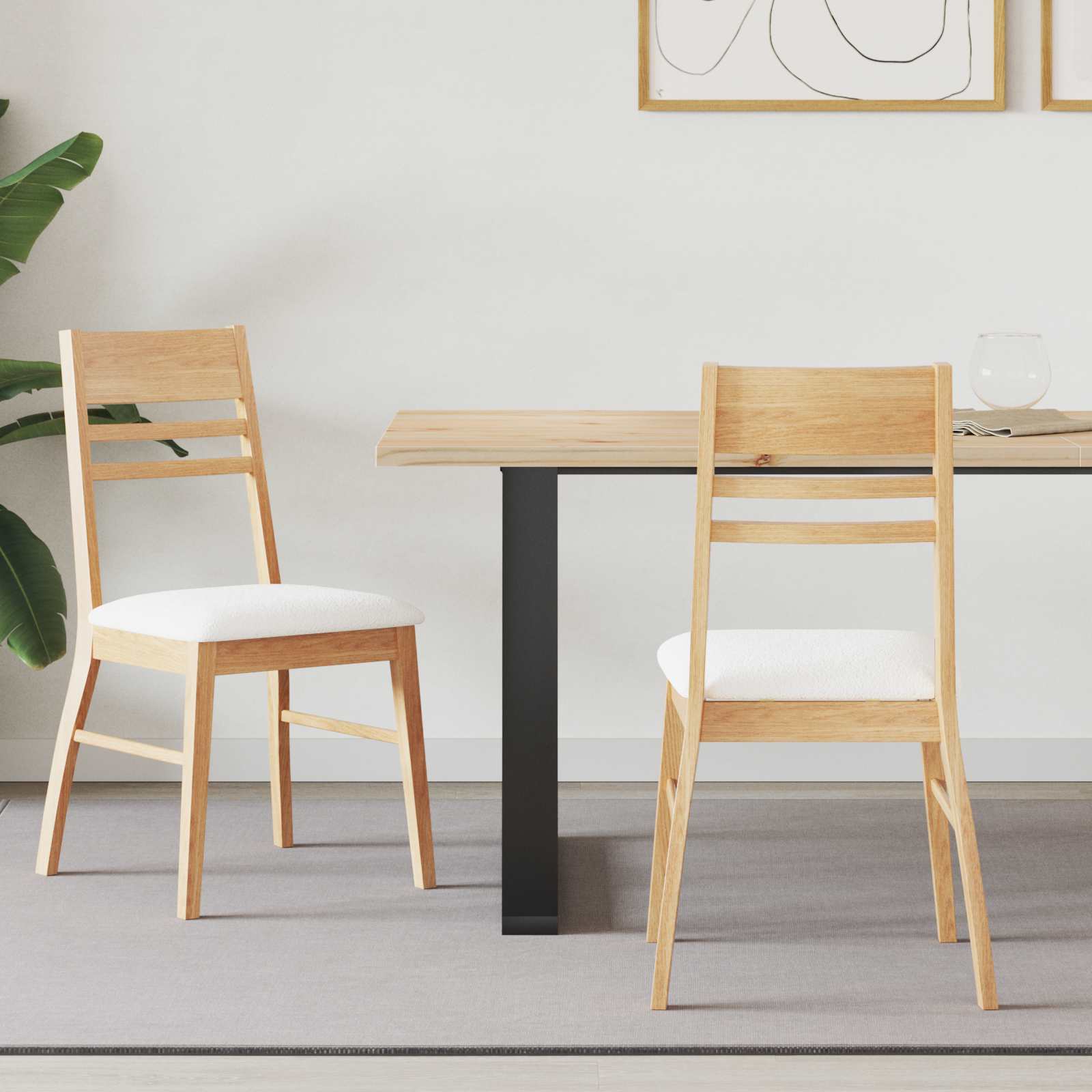 Chaises de salle à manger 2 pcs Naturel 43 x 54 x 89 cm - XIOS
