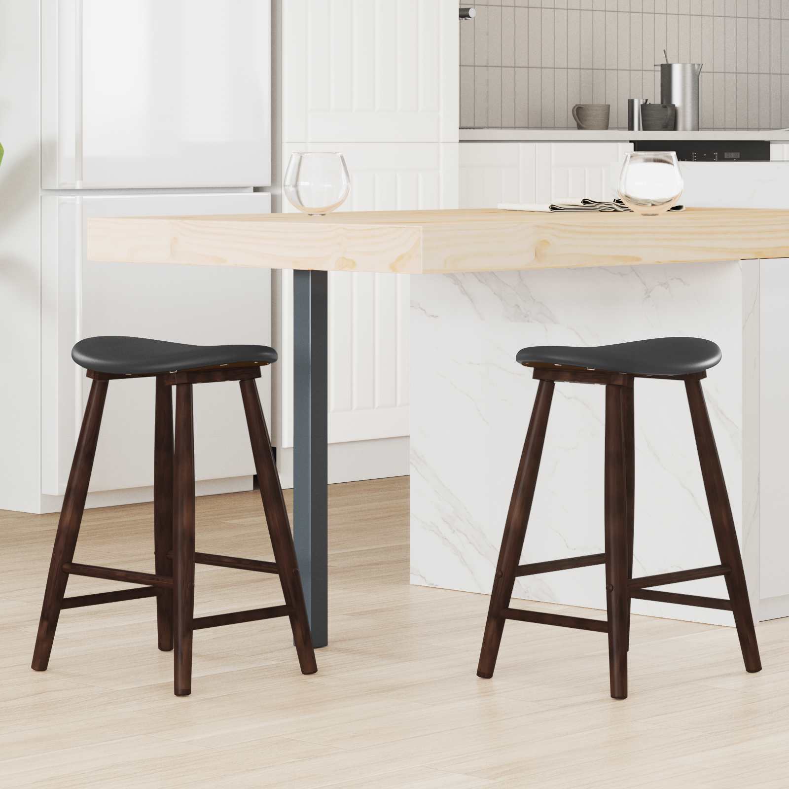 Chaises de salle à manger 2 pcs Marron Clair 46 x 37 x 63 cm - XIOS