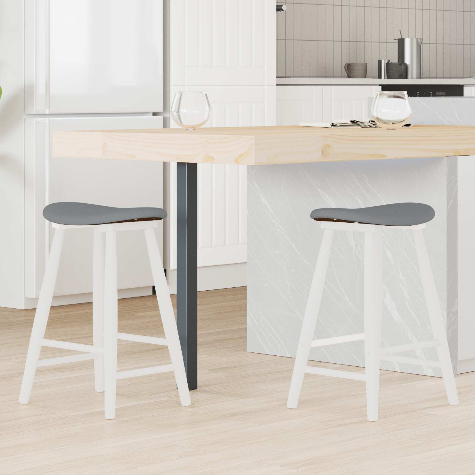 Chaises de salle à manger 2 pcs Blanc 46 x 37 x 63 cm - XIOS