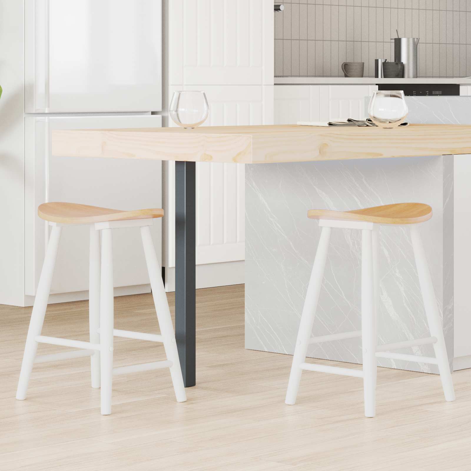 Chaises de salle à manger 2 pcs Blanc 46 x 37 x 63 cm - XIOS