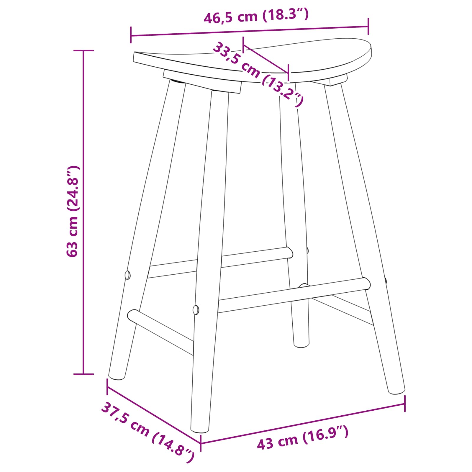 Chaises de salle à manger 2 pcs Blanc 46 x 37 x 63 cm - XIOS