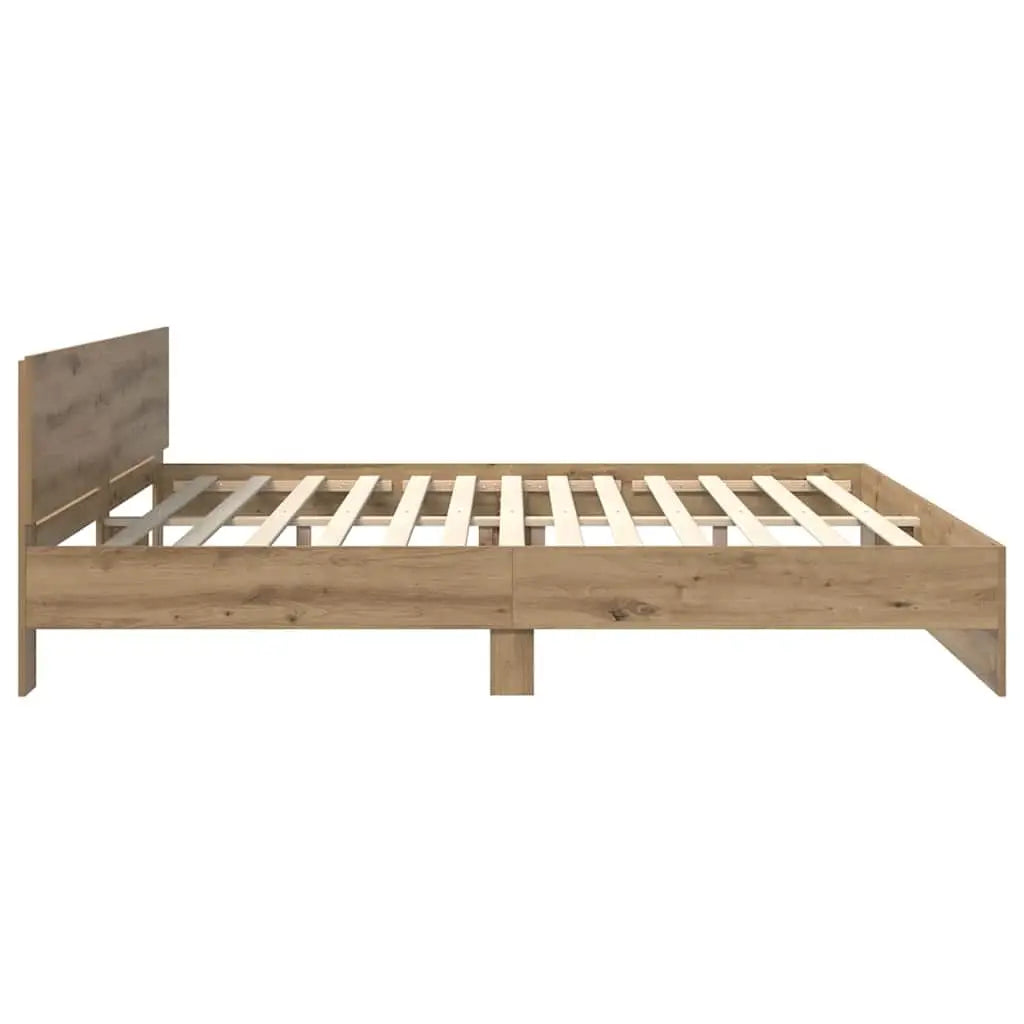 Cadre de lit Chêne artisanal 180 x 200 cm Bois d’ingénierie - XIOS
