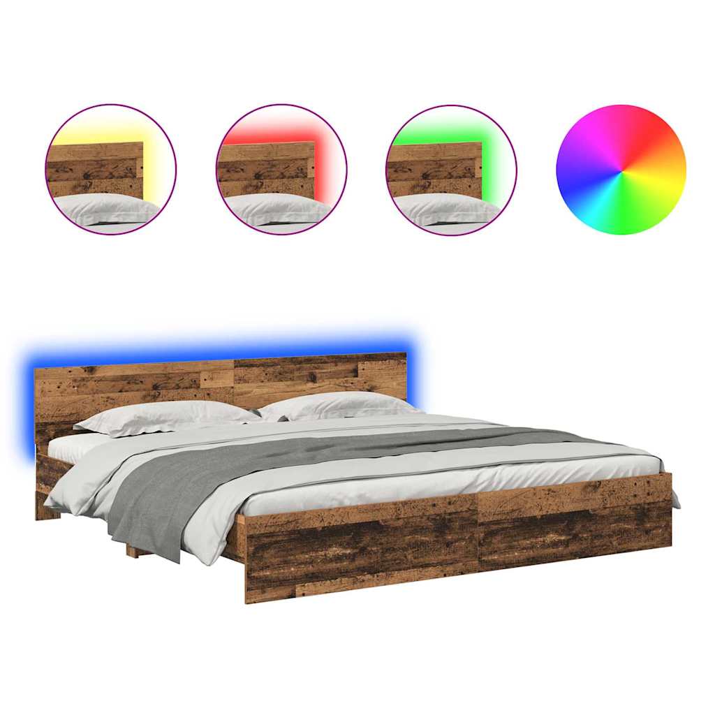 Cadre de lit Bois Ancien 200 x 200 cm Bois d'ingénierie - XIOS