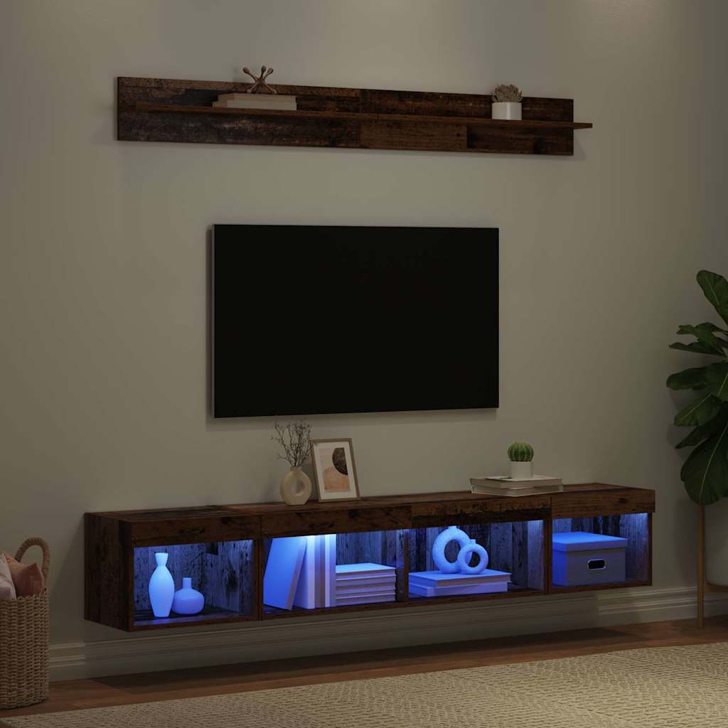 Ensemble de meuble TV mural 5 pcs Bois ancien Bois d'ingénierie - XIOS