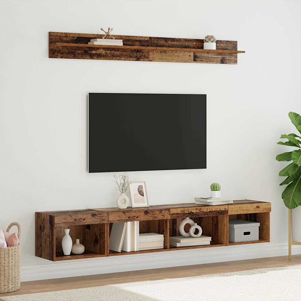 Ensemble de meuble TV mural 5 pcs Bois ancien Bois d'ingénierie - XIOS