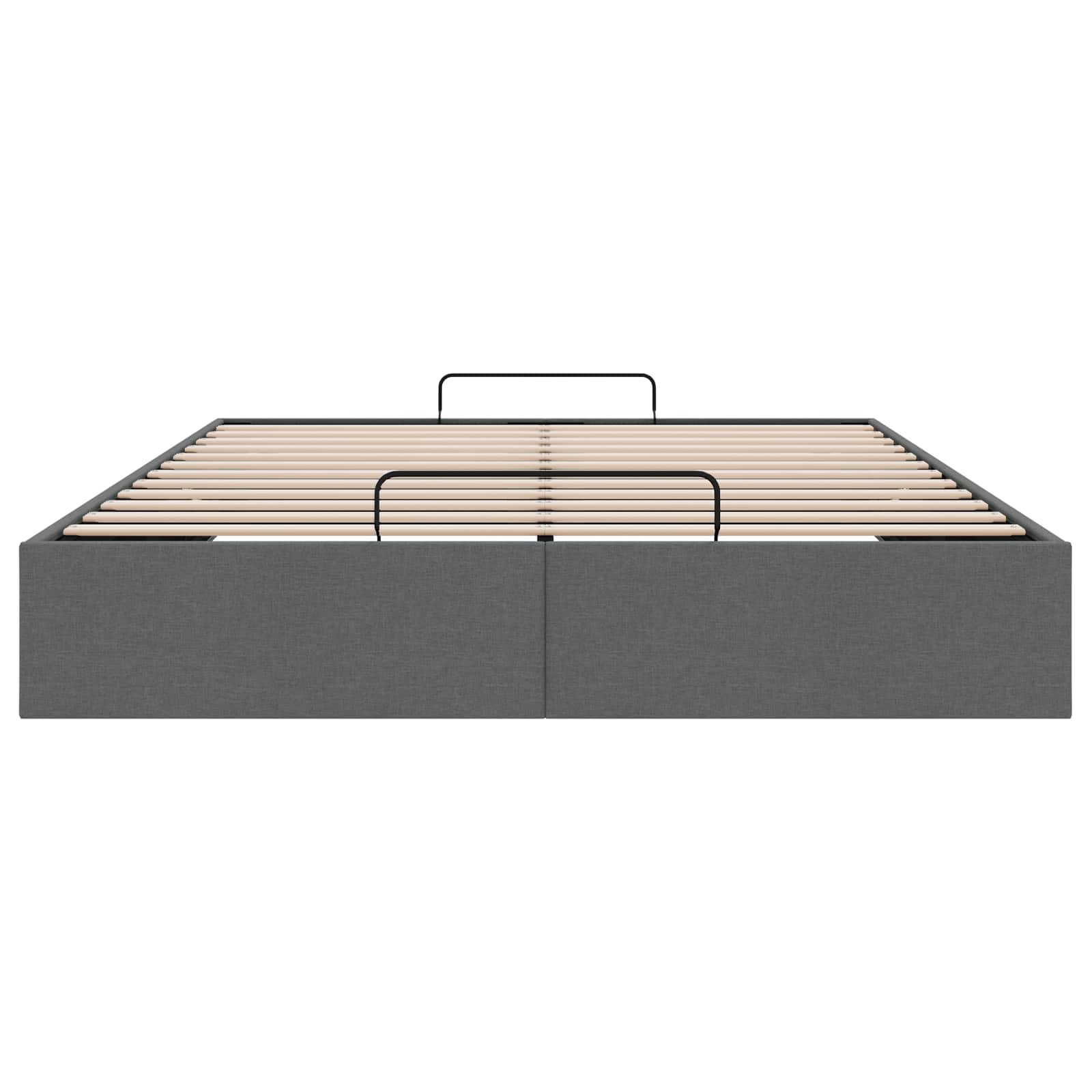 Cadre de lit ottoman Gris foncé Lit double classique Tissu - XIOS