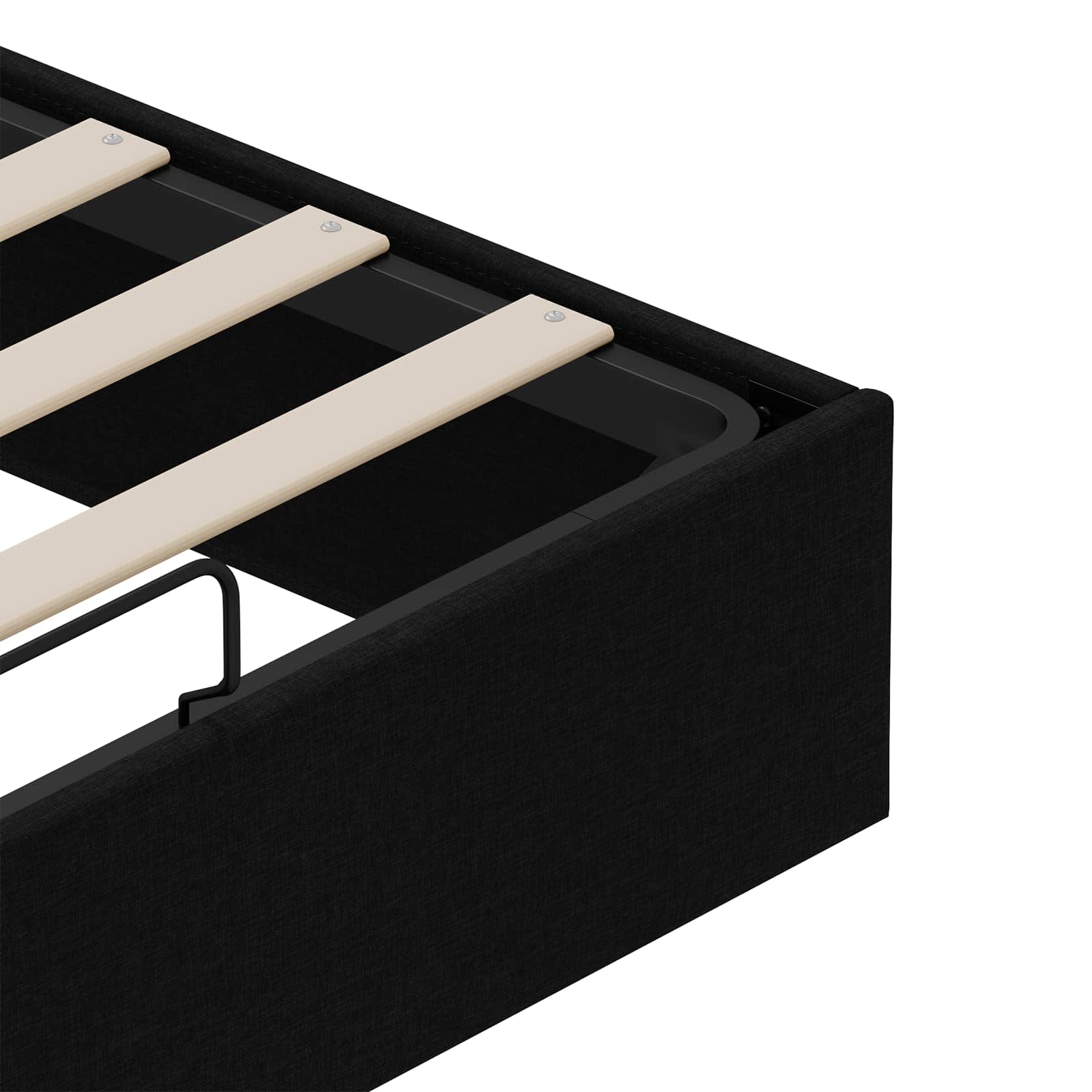 Cadre de lit ottoman Noir Lit double classique Tissu - XIOS