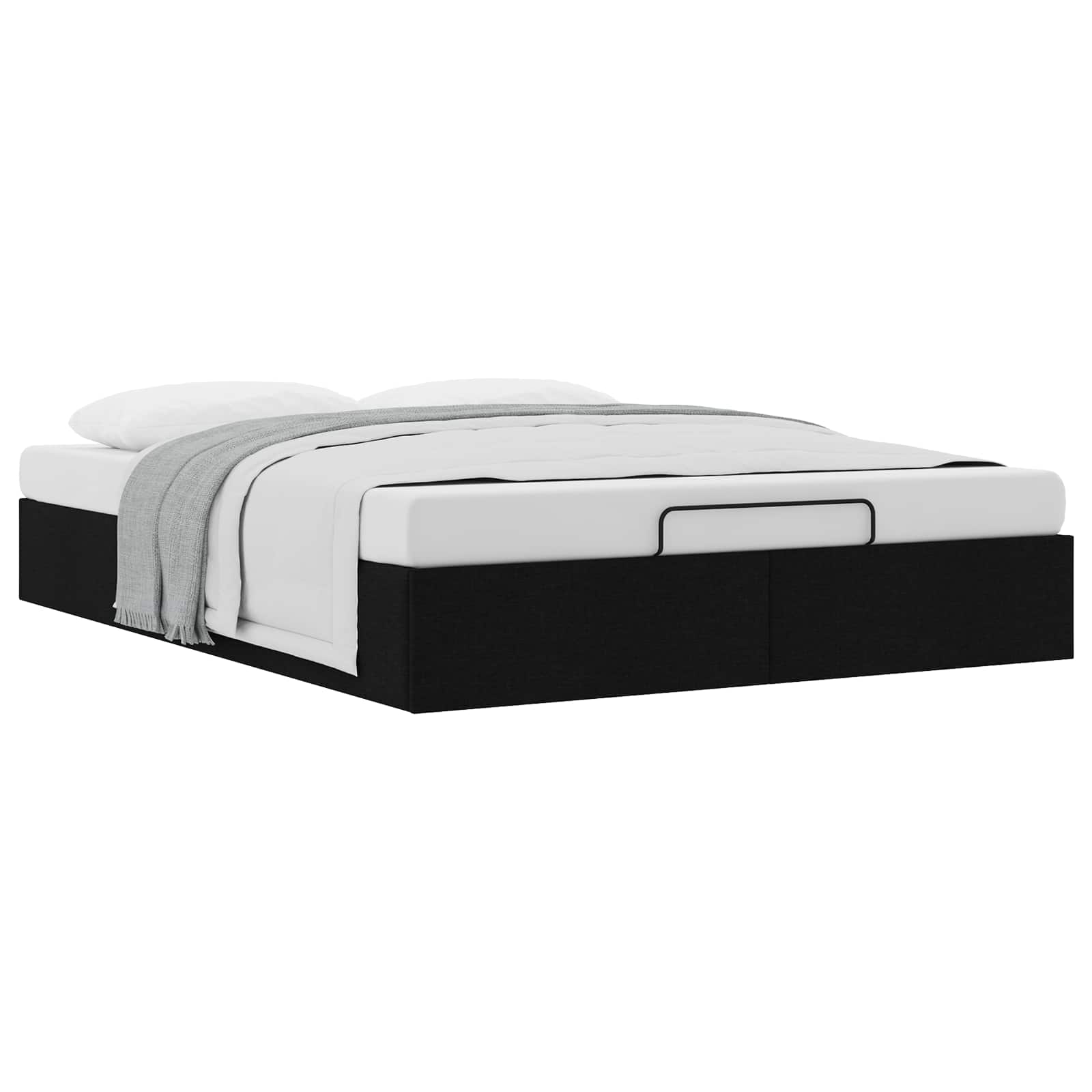 Cadre de lit ottoman Noir Lit double classique Tissu - XIOS