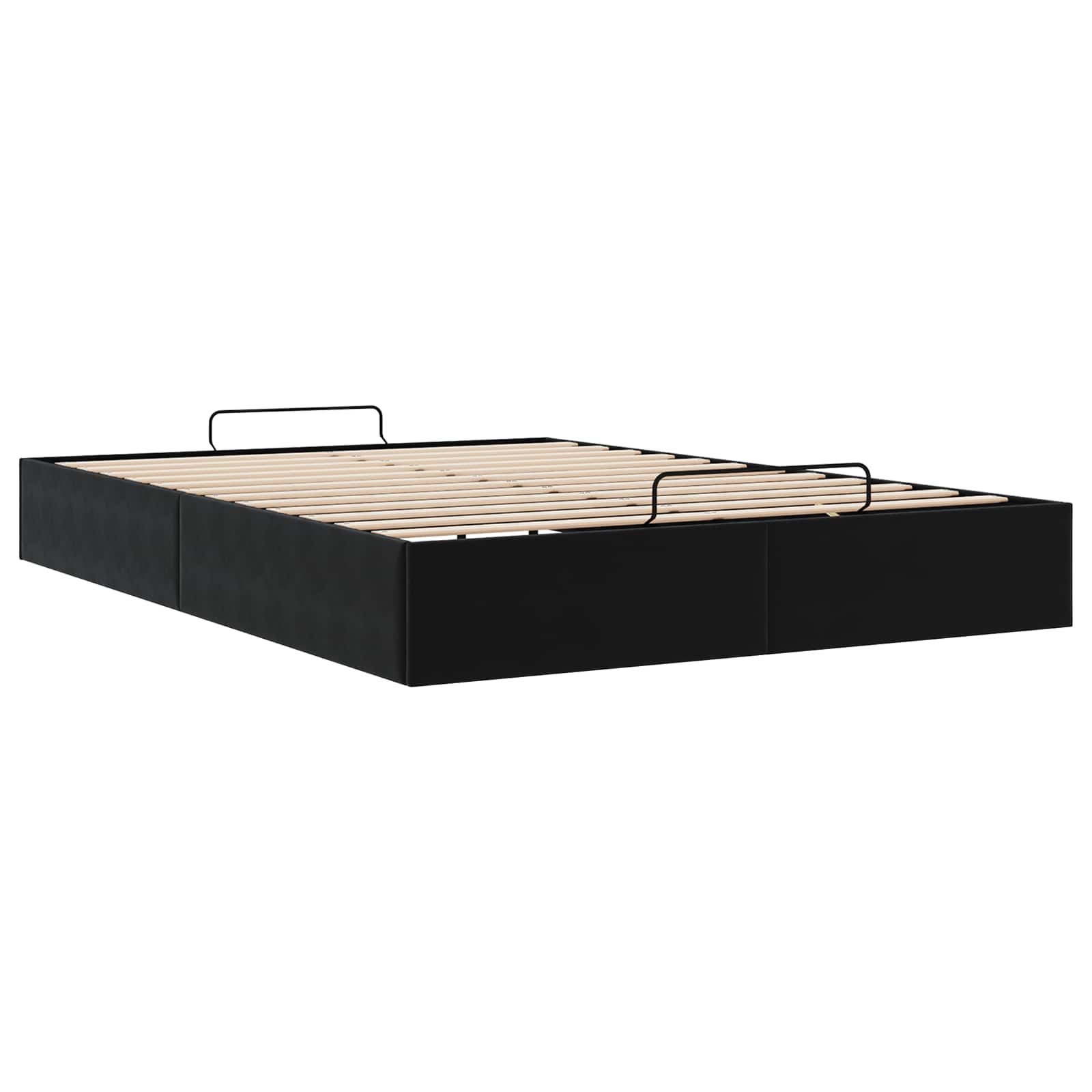 Cadre de lit ottoman Noir Lit double classique Velours - XIOS
