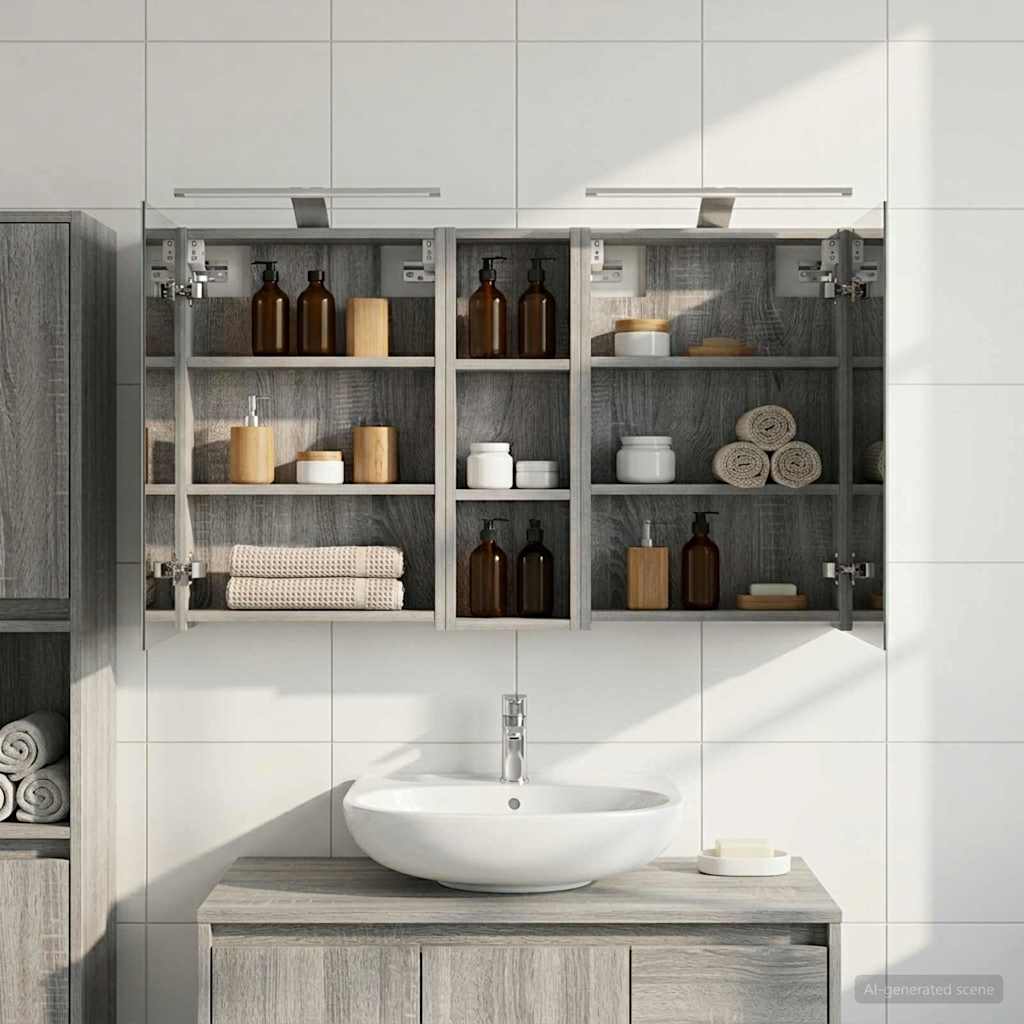 Ensemble de Meubles de Salle de Bain 3 pc 100 x 10,5 x 60,5 cm