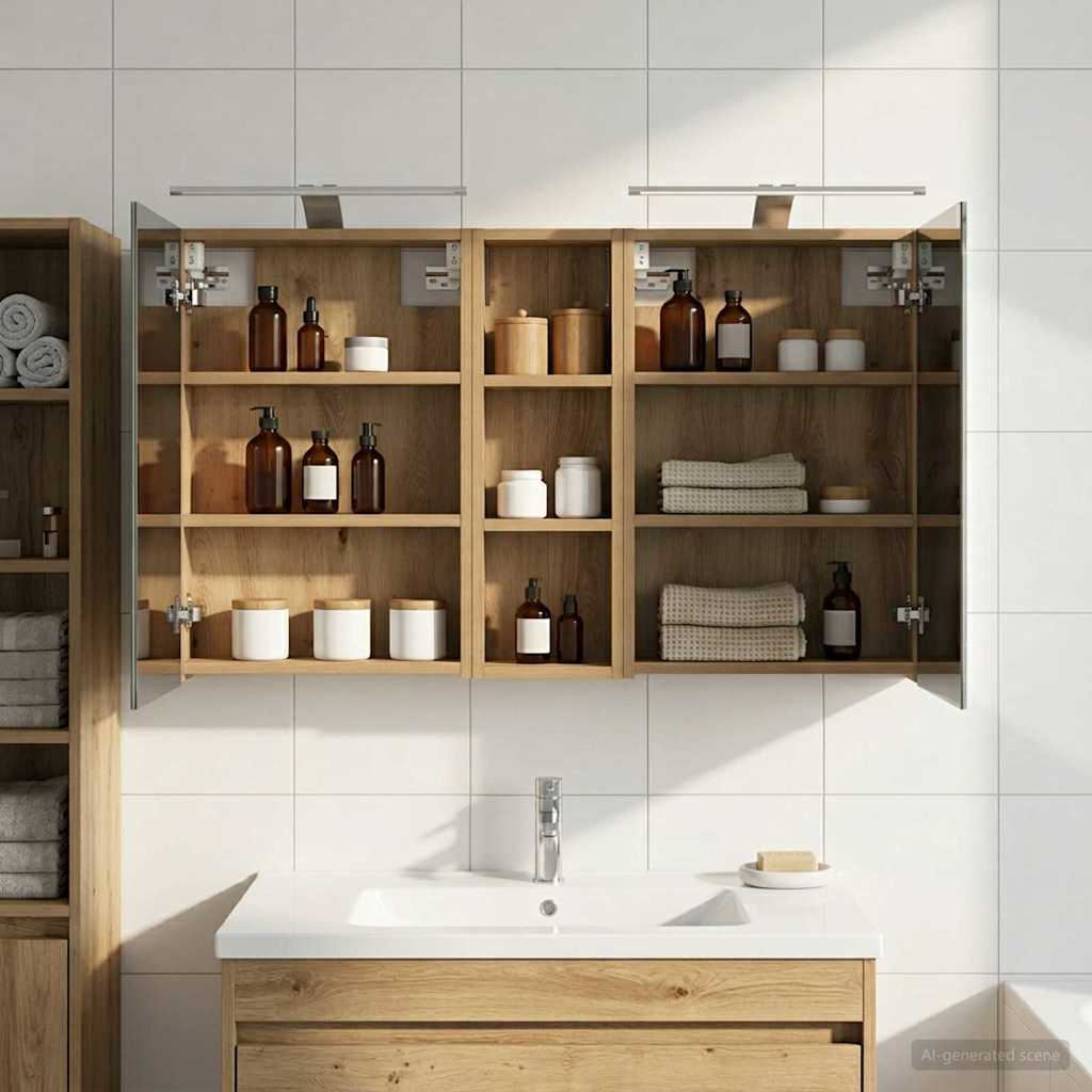 Ensemble de Meubles de Salle de Bain 3 pc 100 x 10,5 x 60,5 cm