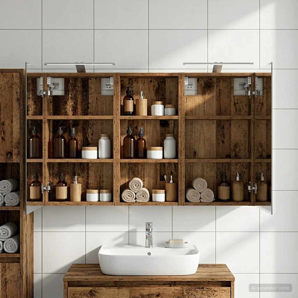 Ensemble de Meubles de Salle de Bain 3 pc 110 x 10,5 x 60,5 cm