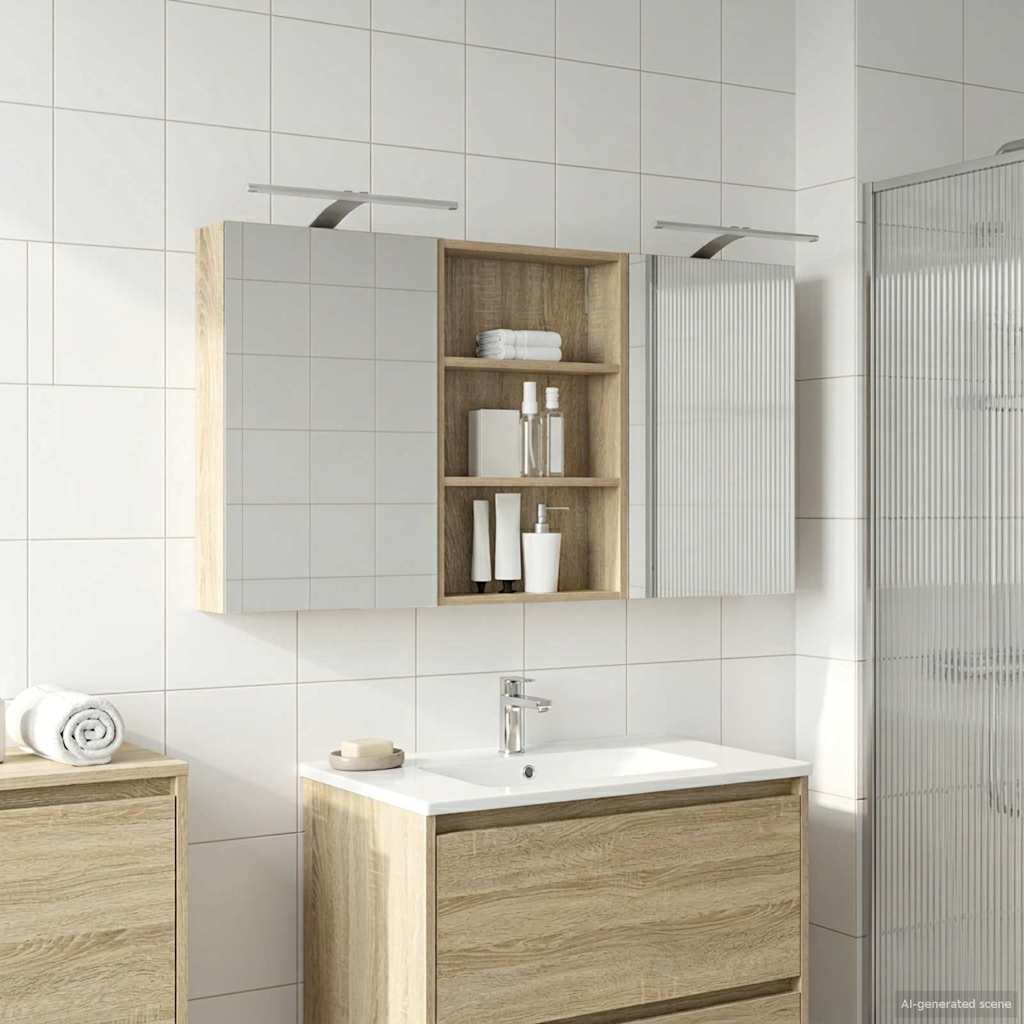 Ensemble de Meubles de Salle de Bain 3 pc 120 x 10,5 x 60,5 cm