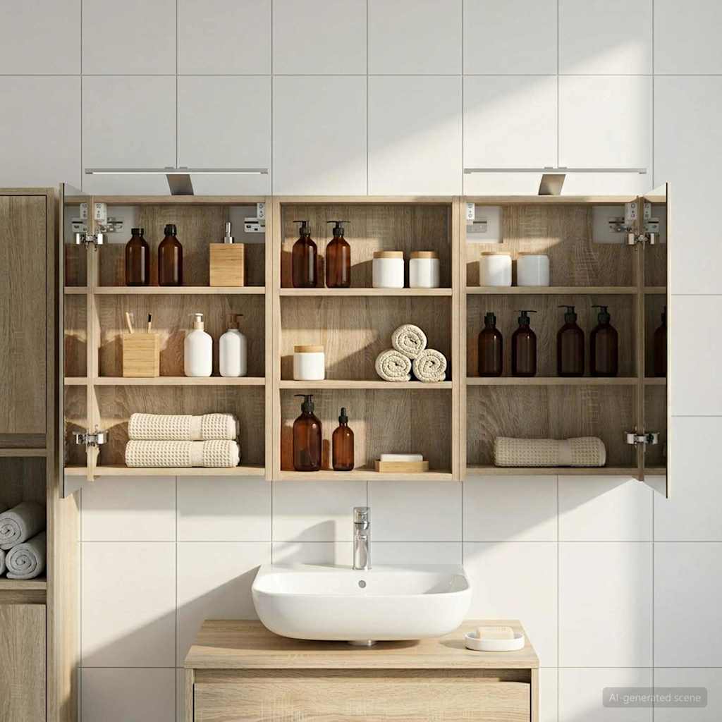 Ensemble de Meubles de Salle de Bain 3 pc 120 x 10,5 x 60,5 cm