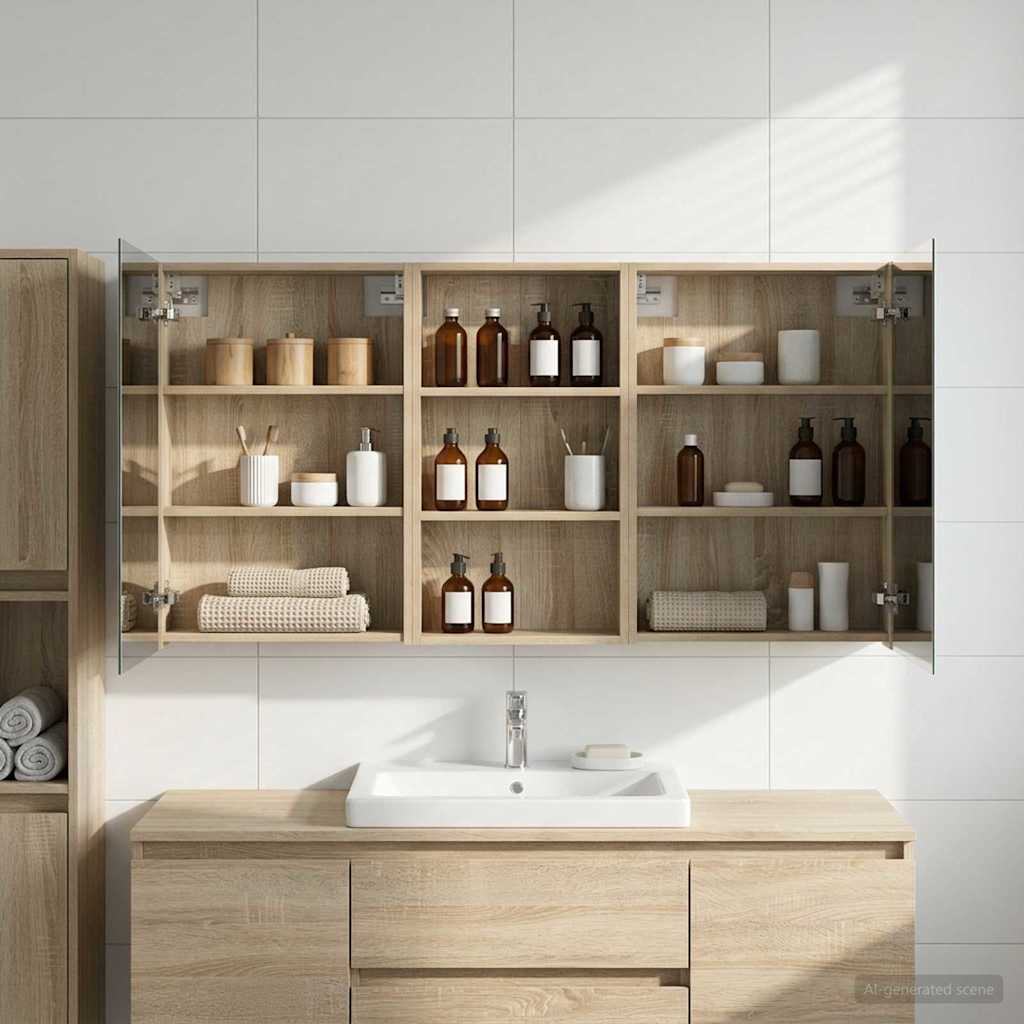 Ensemble de Meubles de Salle de Bain 3 pc 140 x 14,5 x 70 cm