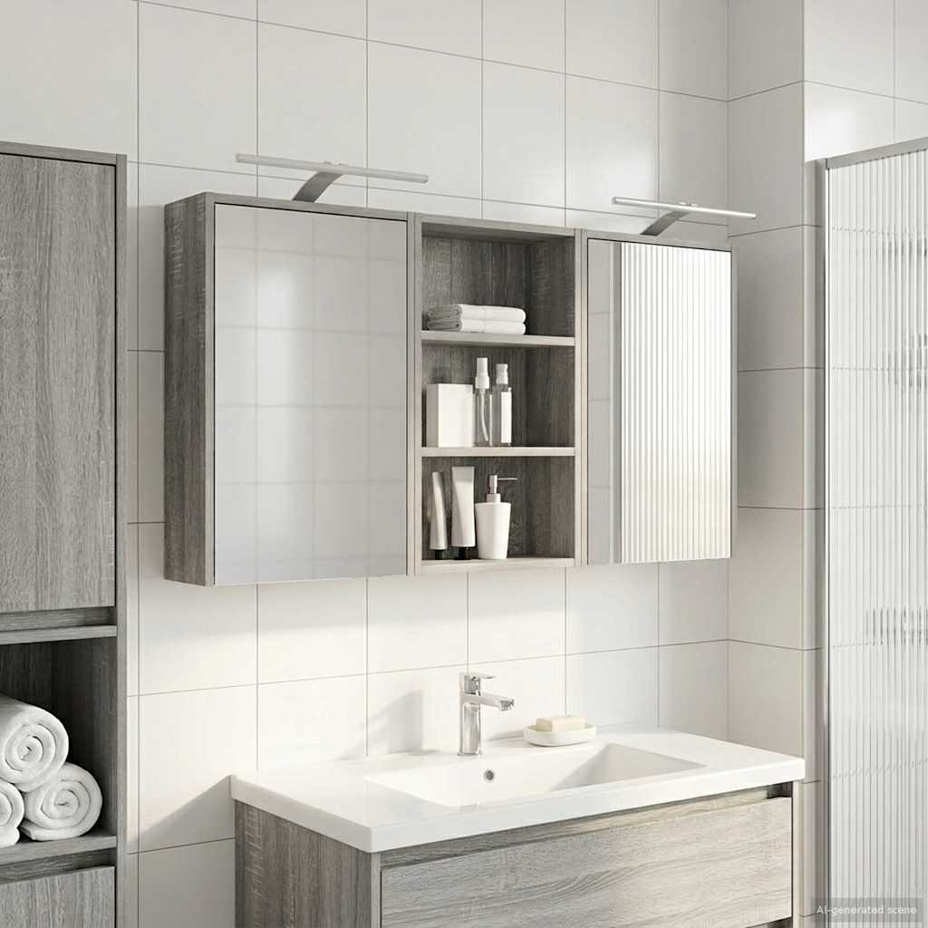 Ensemble de Meubles de Salle de Bain 3 pc 126 x 16 x 62.5 cm