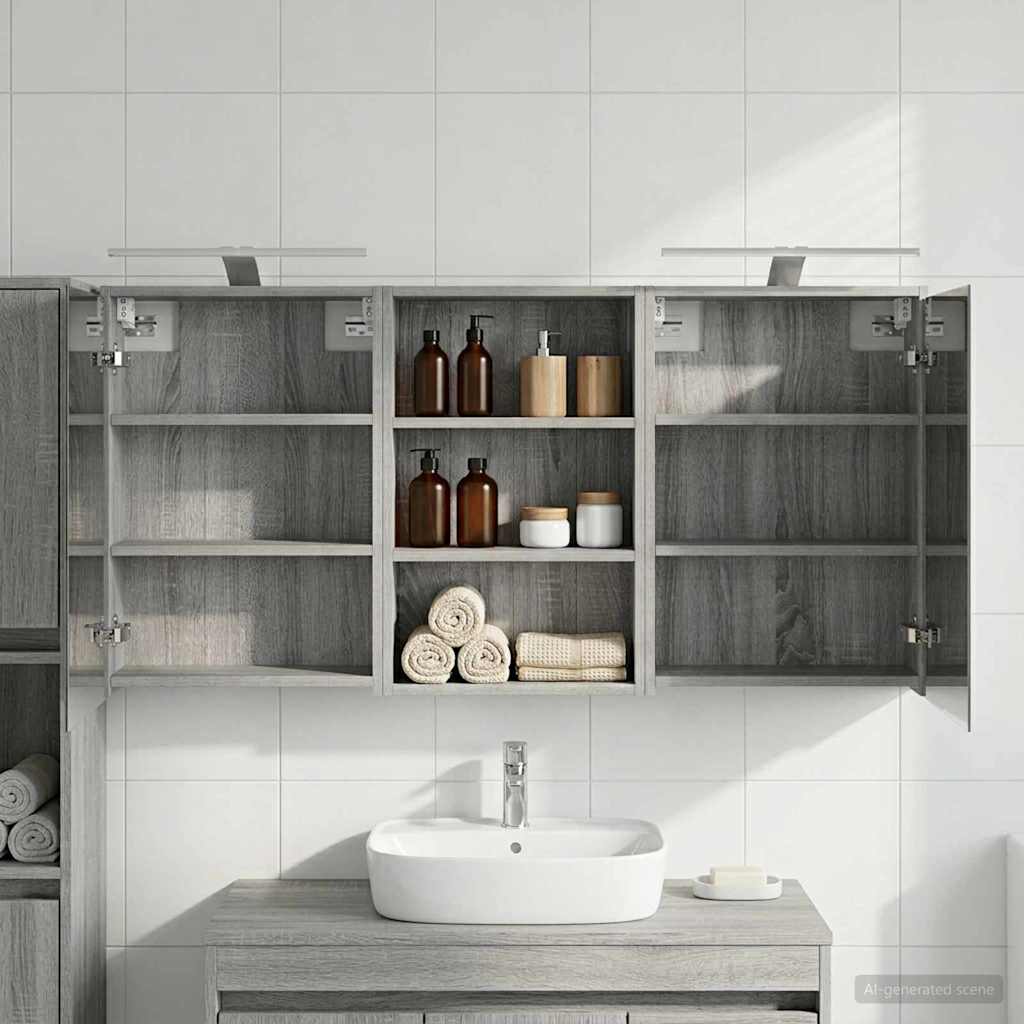 Ensemble de Meubles de Salle de Bain 3 pc 126 x 16 x 62.5 cm