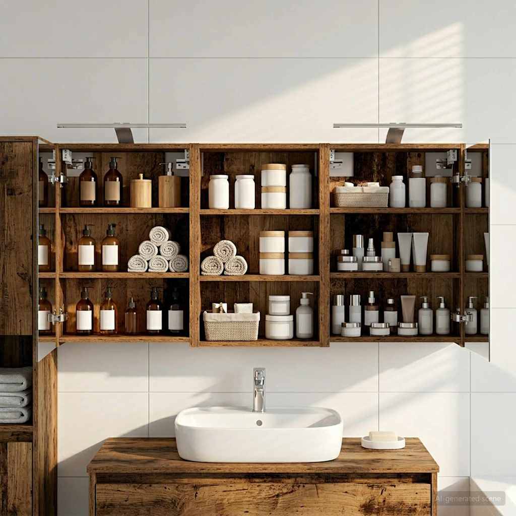 Ensemble de Meubles de Salle de Bain 3 pc 126 x 16 x 62.5 cm