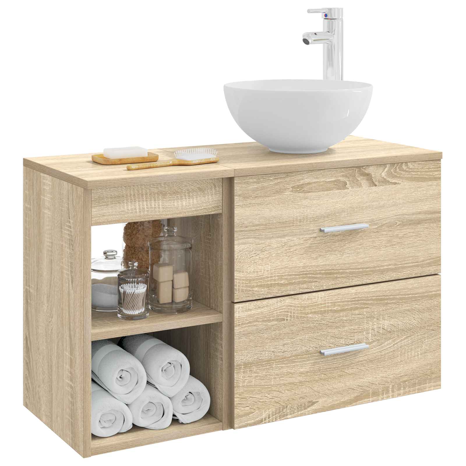 Ensemble de mobilier de salle de bain 2 pc Chêne Sonoma